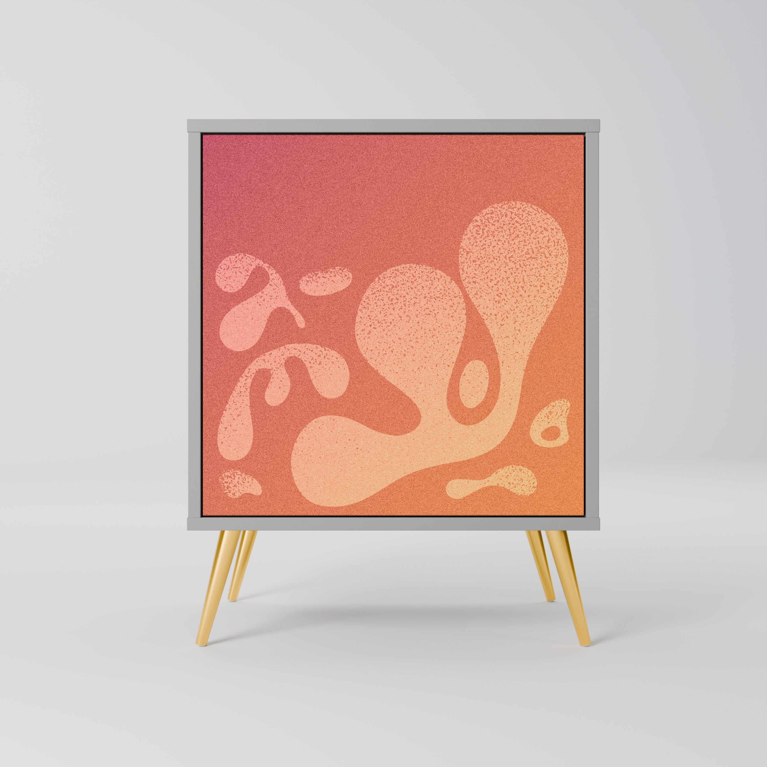 IRREGULAR PINK 1-Door Sideboard in Grey Finish