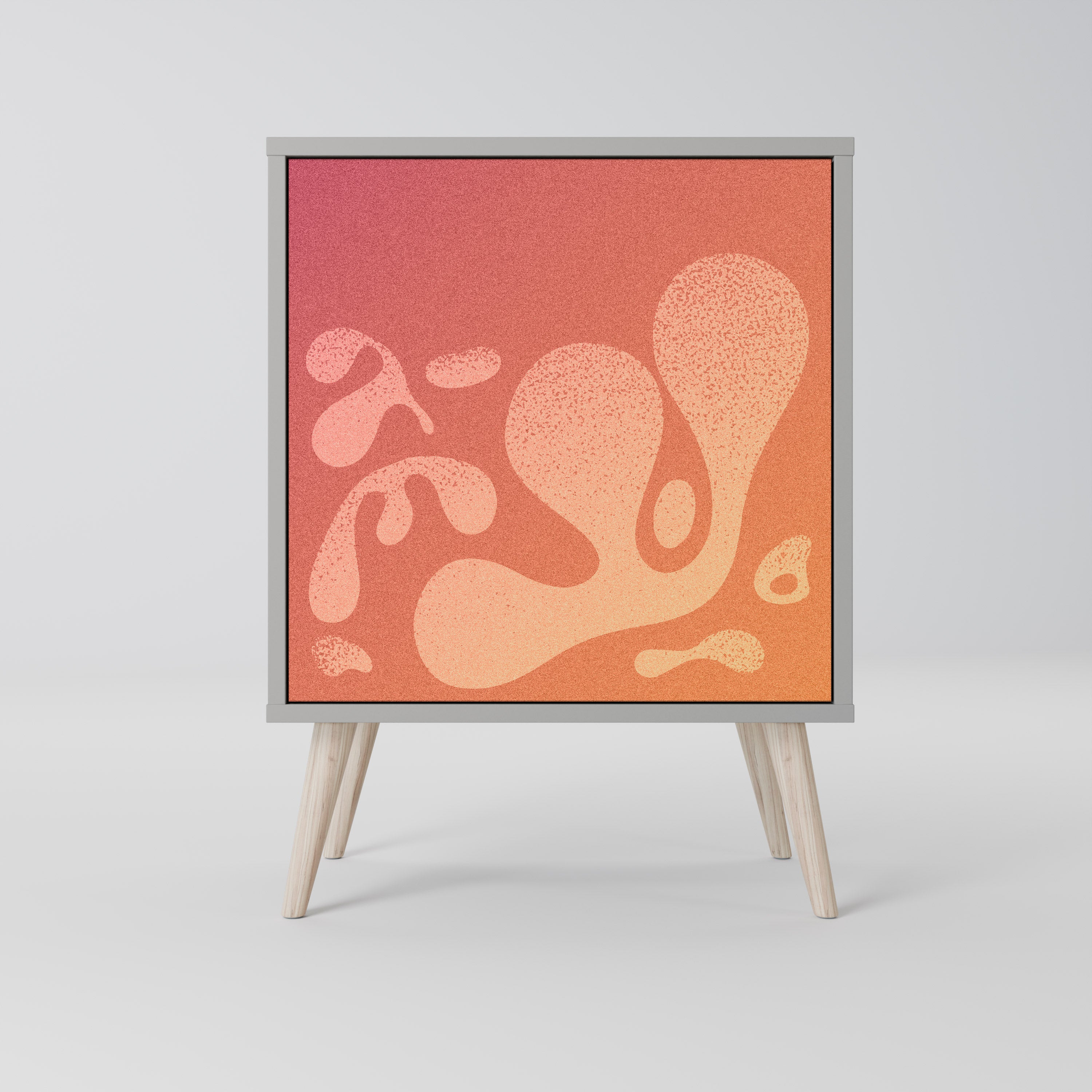 IRREGULAR PINK 1-Door Sideboard in Grey Finish