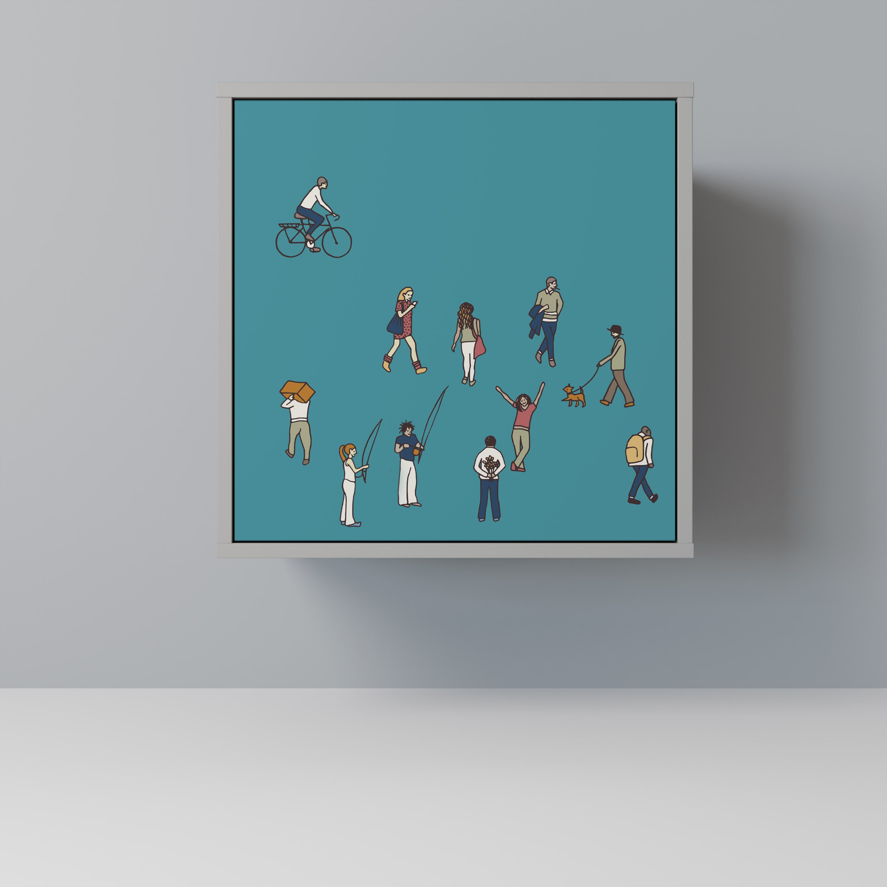 COLLECTIVE STREAM 1-Door Sideboard in Grey Finish