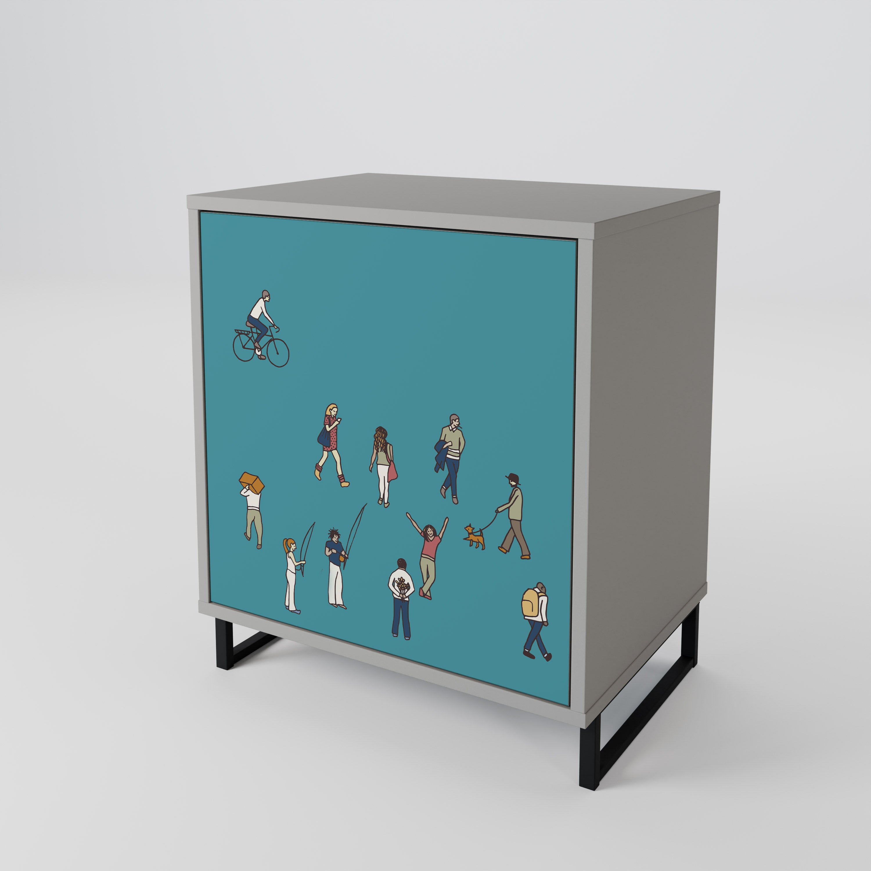 COLLECTIVE STREAM Sideboard mit 1 Tür in Grau