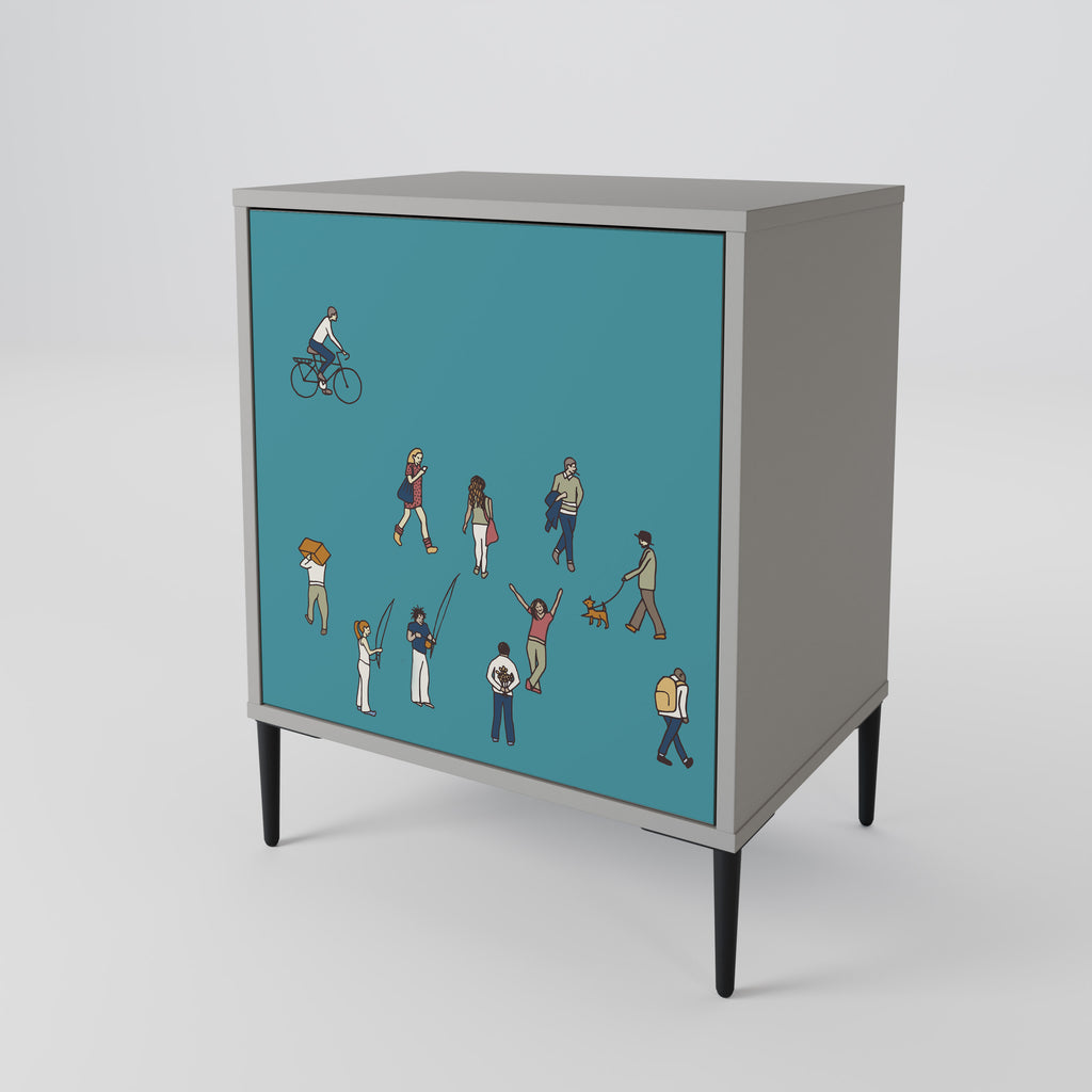COLLECTIVE STREAM Sideboard mit 1 Tür in Grau