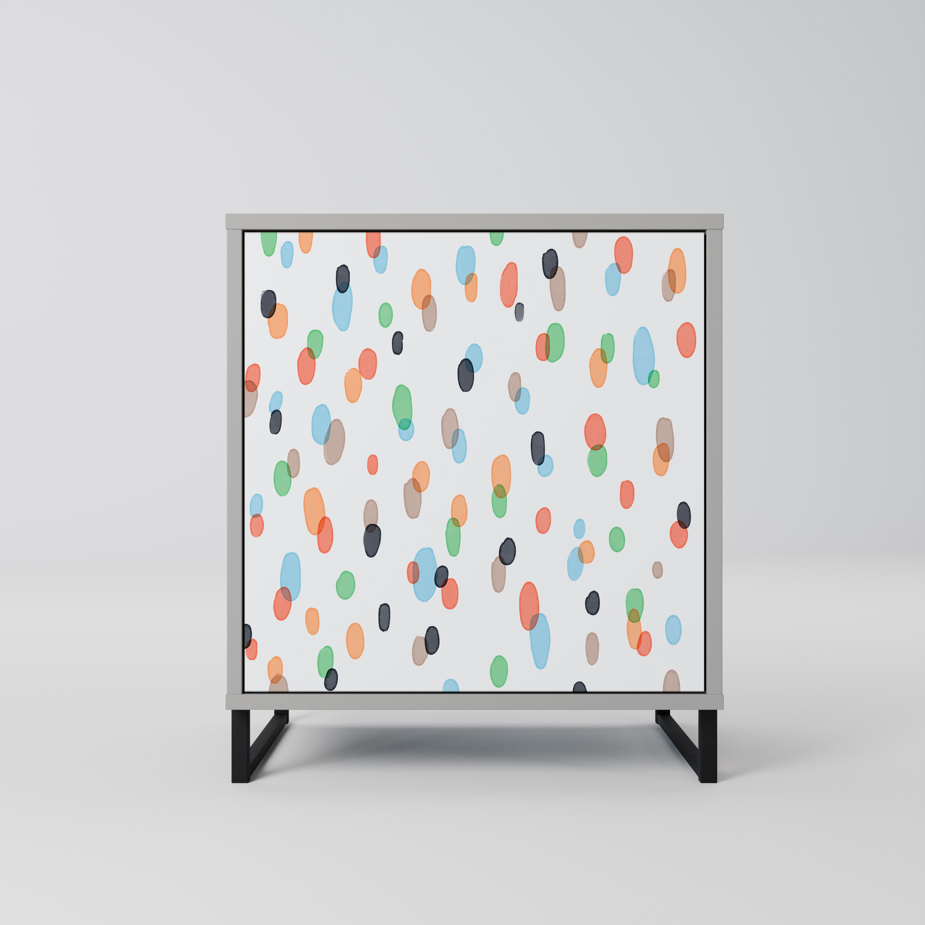 ENERGETIC SPOTS 1-Door Sideboard in Grey Finish