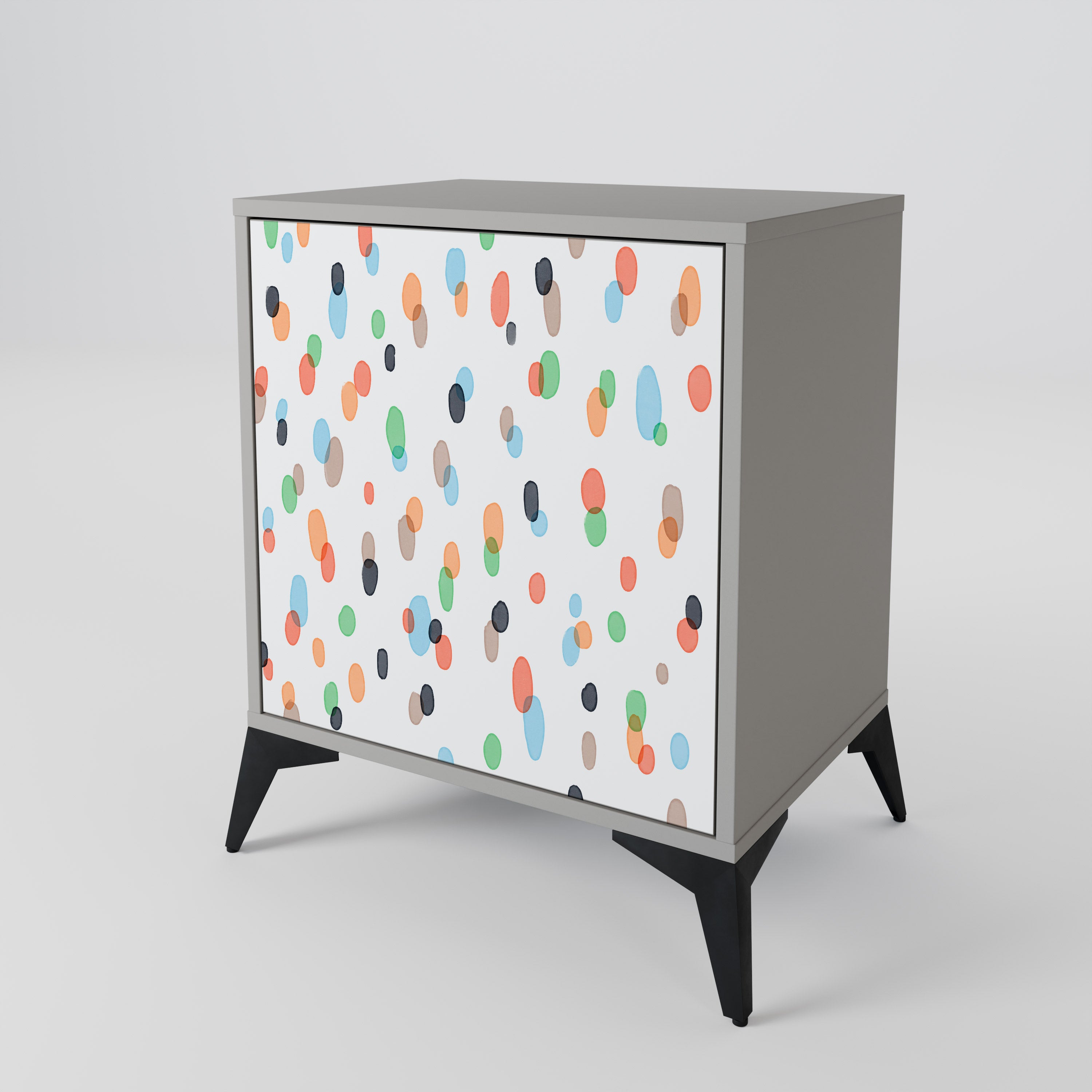 ENERGETIC SPOTS 1-Door Sideboard in Grey Finish