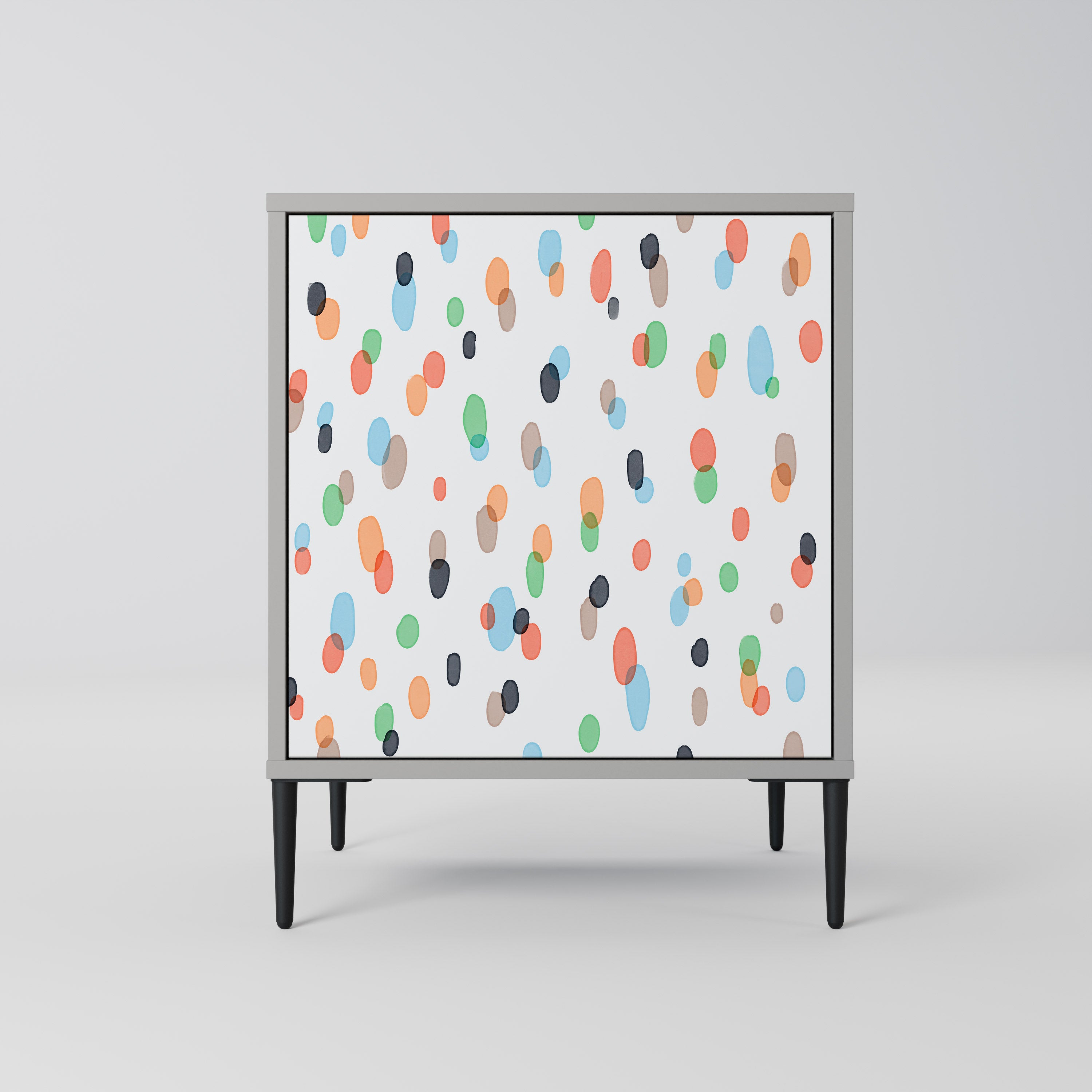 ENERGETIC SPOTS 1-Door Sideboard in Grey Finish