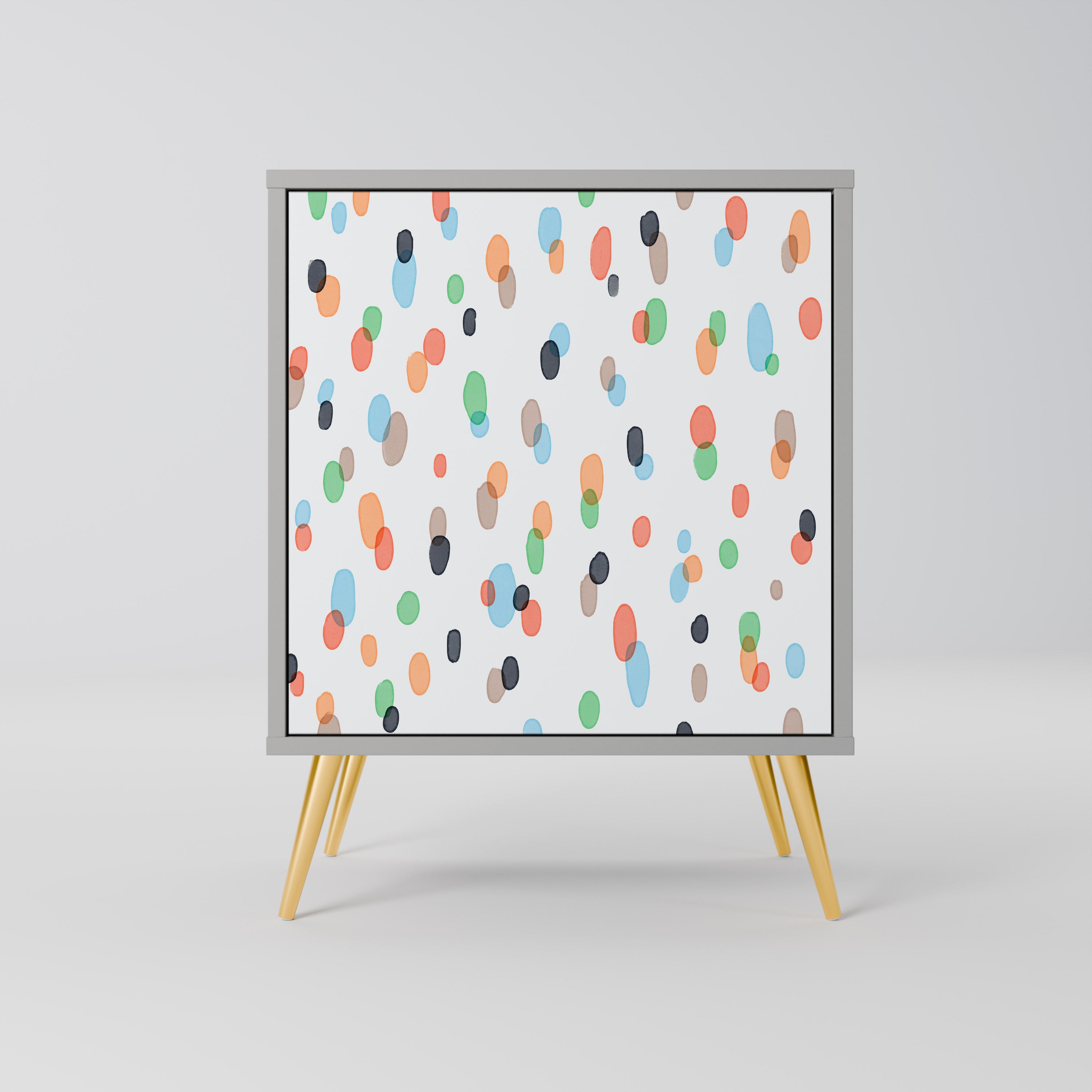 ENERGETIC SPOTS 1-Door Sideboard in Grey Finish