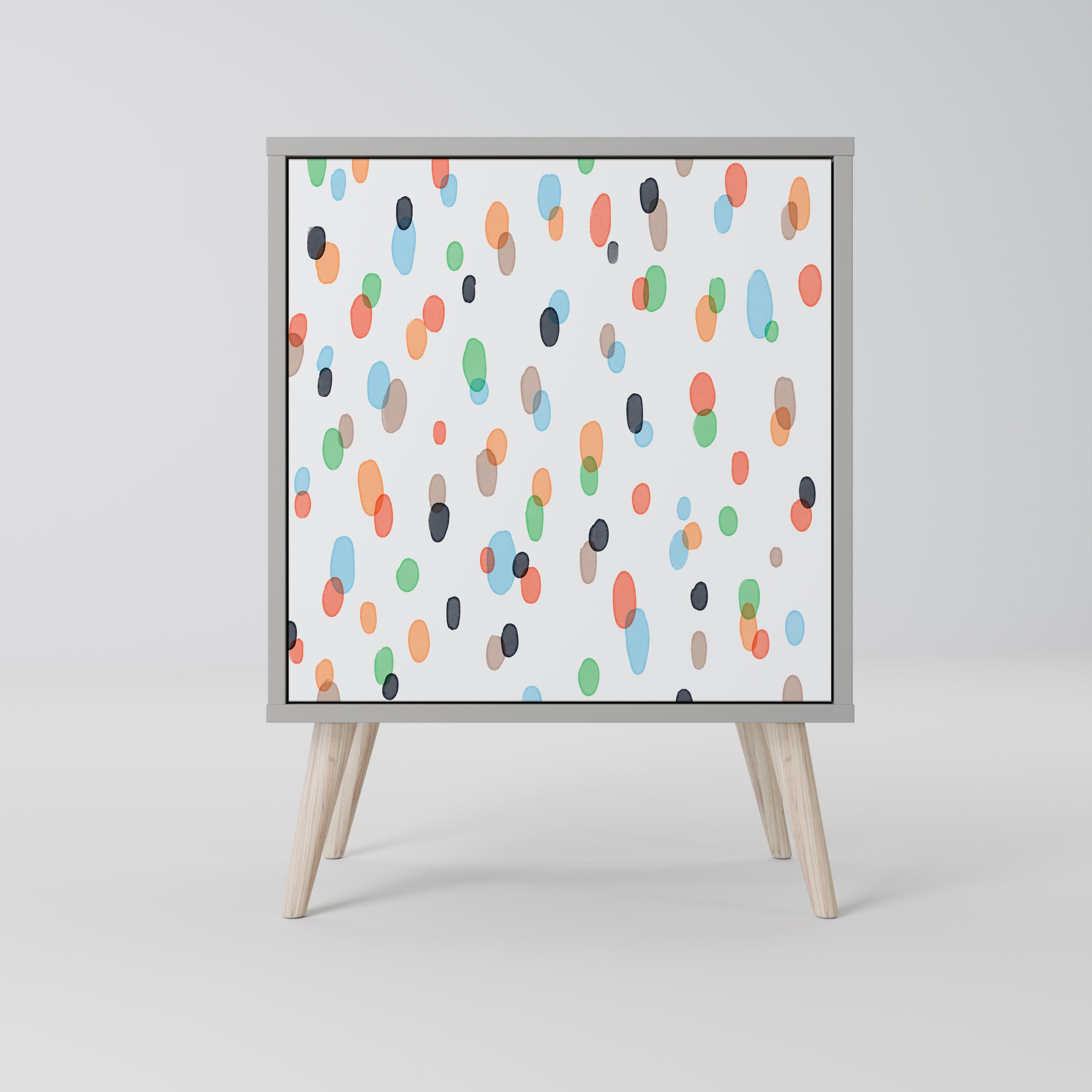 ENERGETIC SPOTS 1-Door Sideboard in Grey Finish