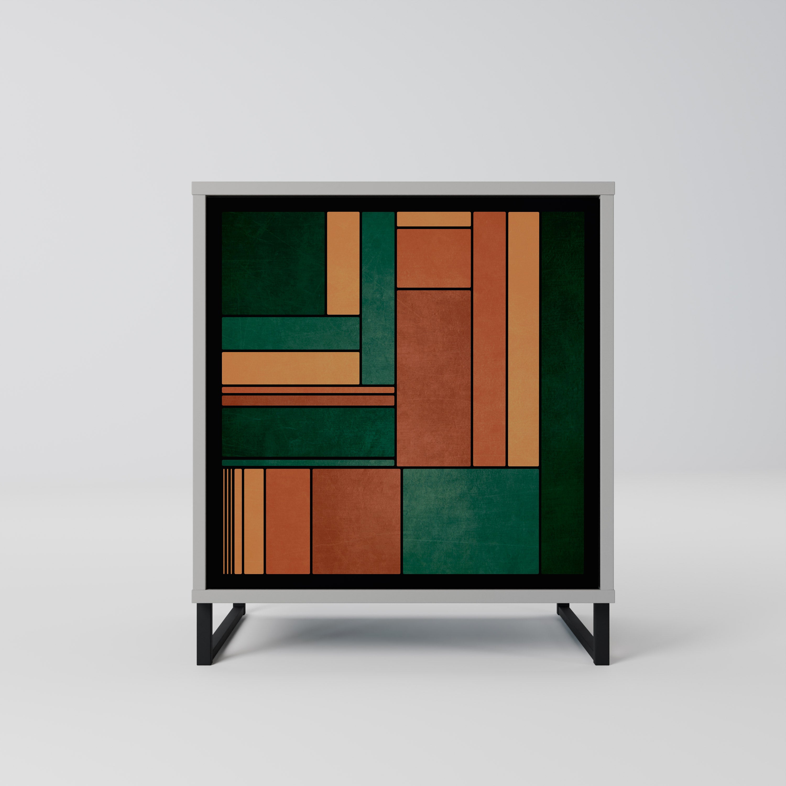 EARTHY FIGURES 1-Door Sideboard in Grey Finish