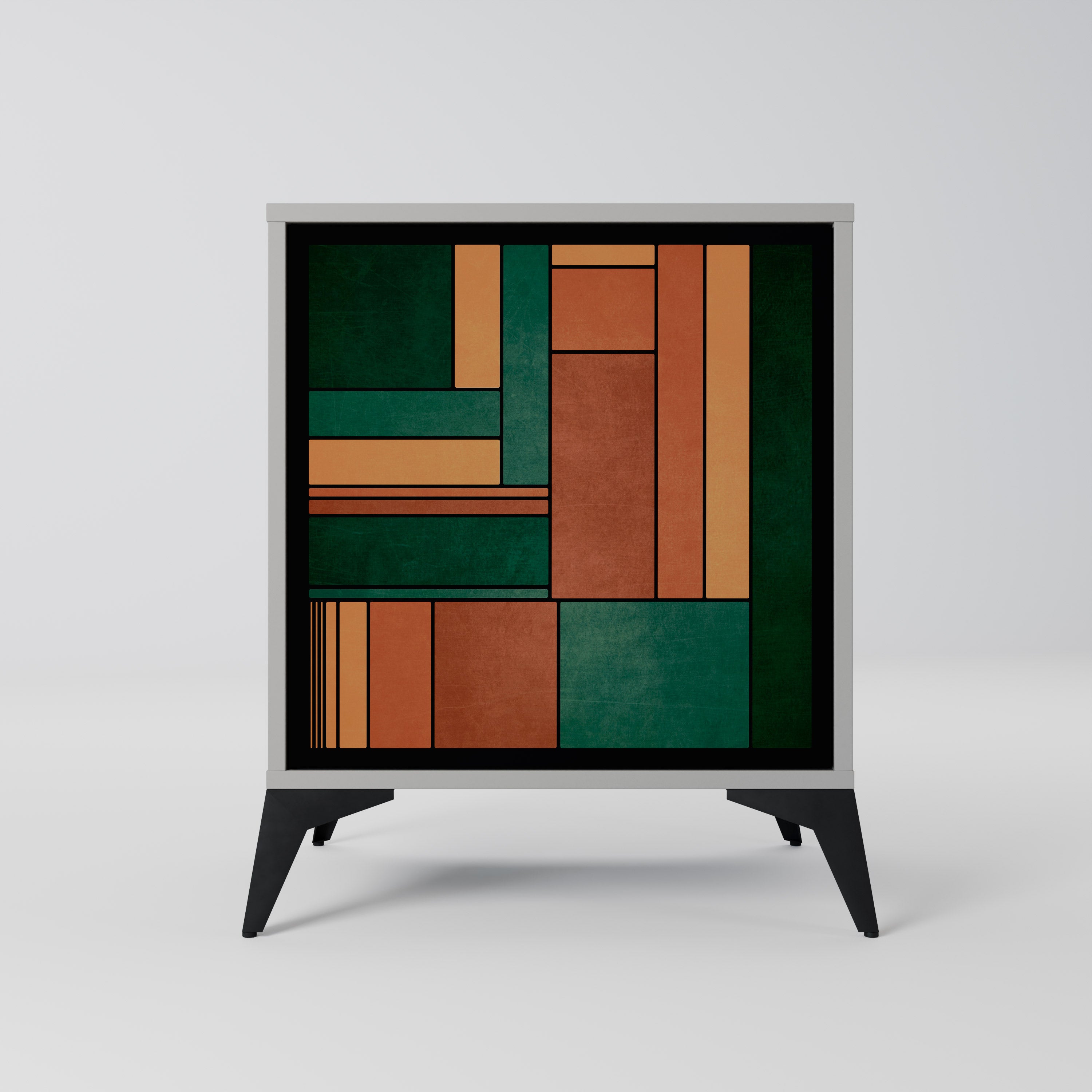 EARTHY FIGURES 1-Door Sideboard in Grey Finish