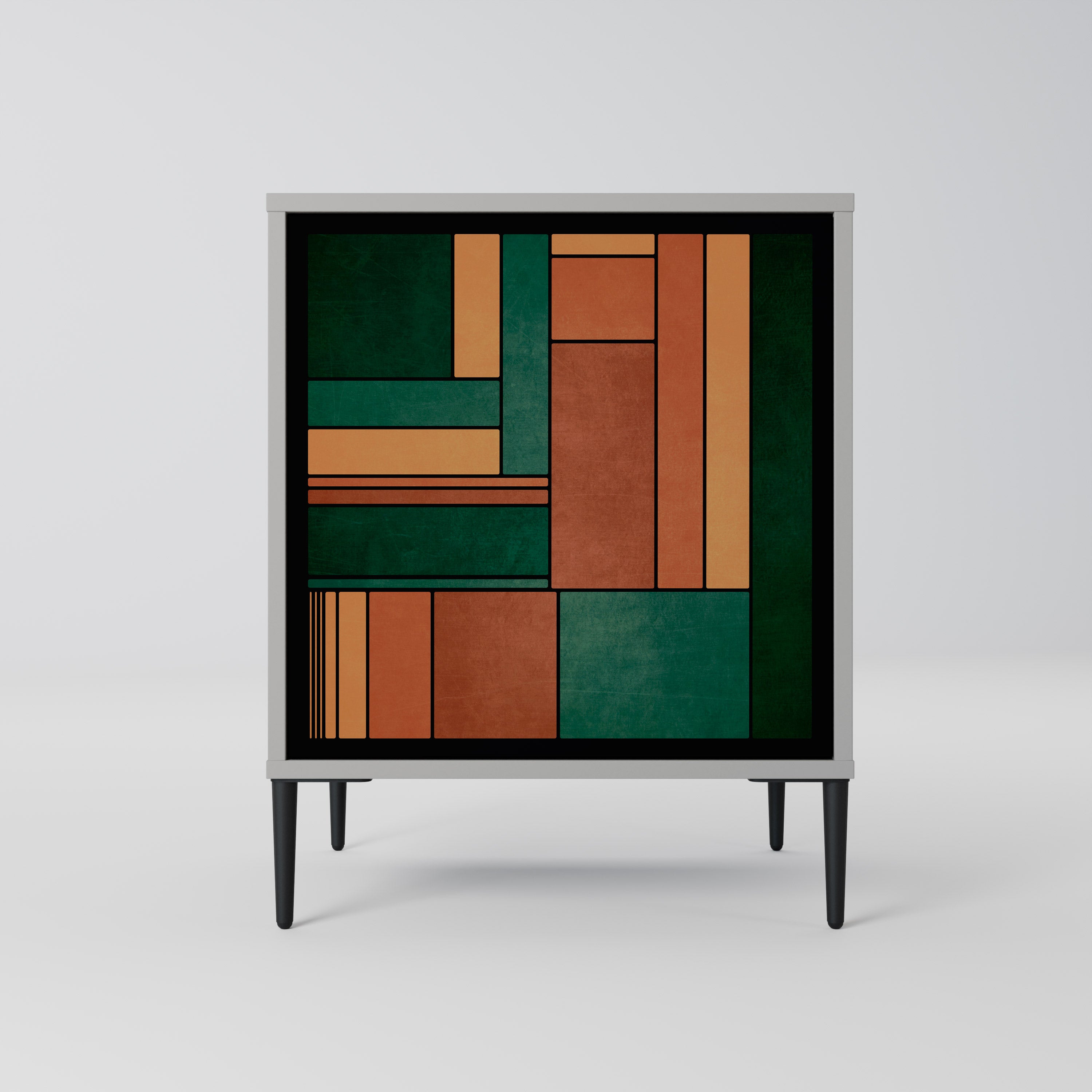 EARTHY FIGURES 1-Door Sideboard in Grey Finish