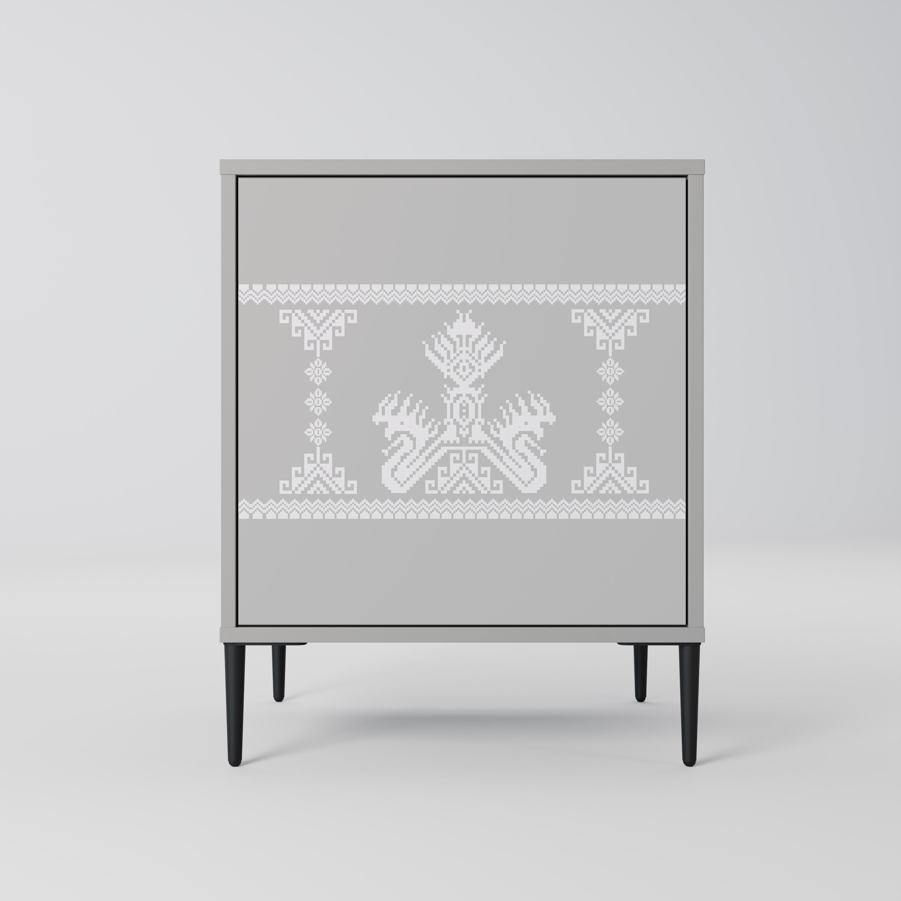 THAI GRAY 1-Door Sideboard in Grey Finish