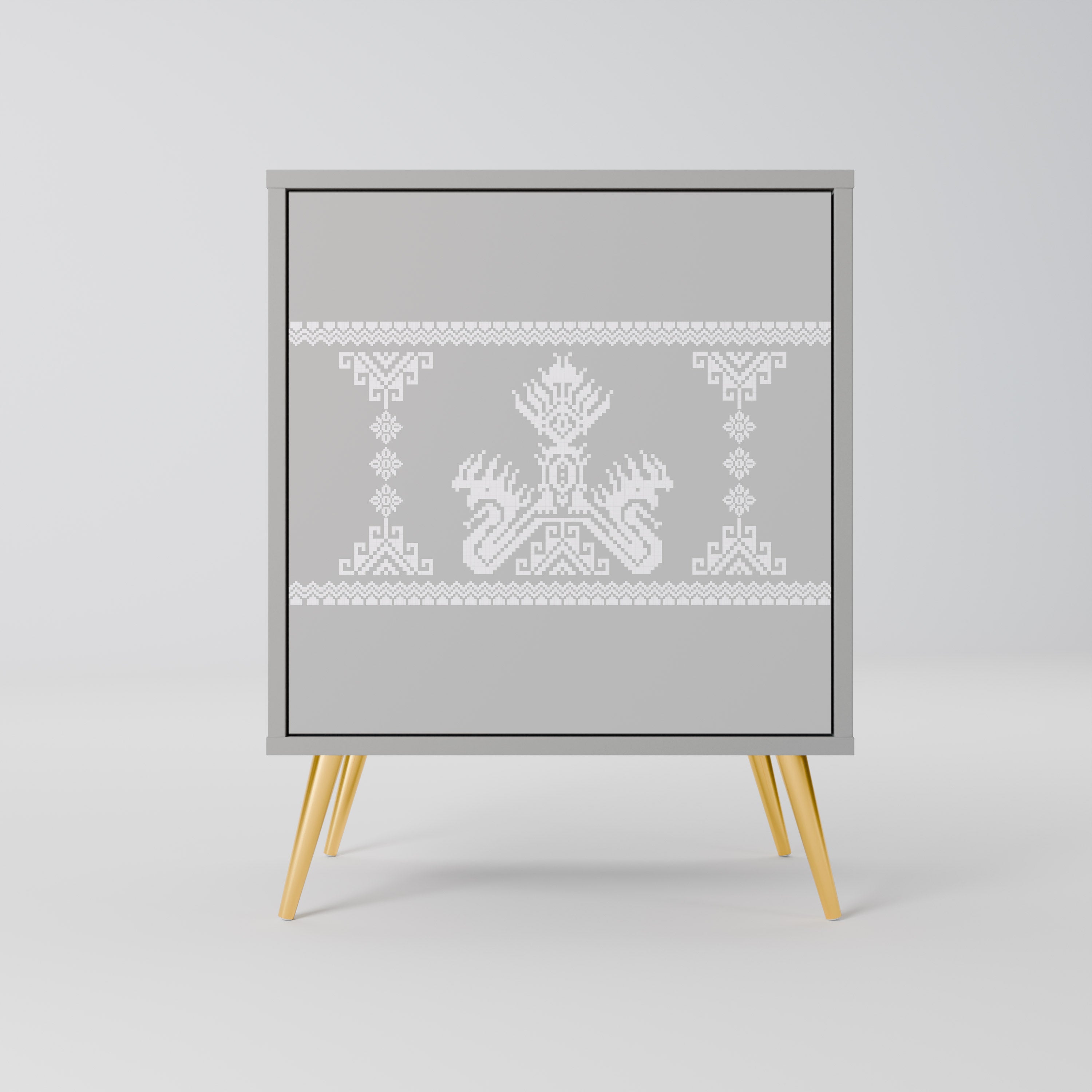 THAI GRAY 1-Door Sideboard in Grey Finish