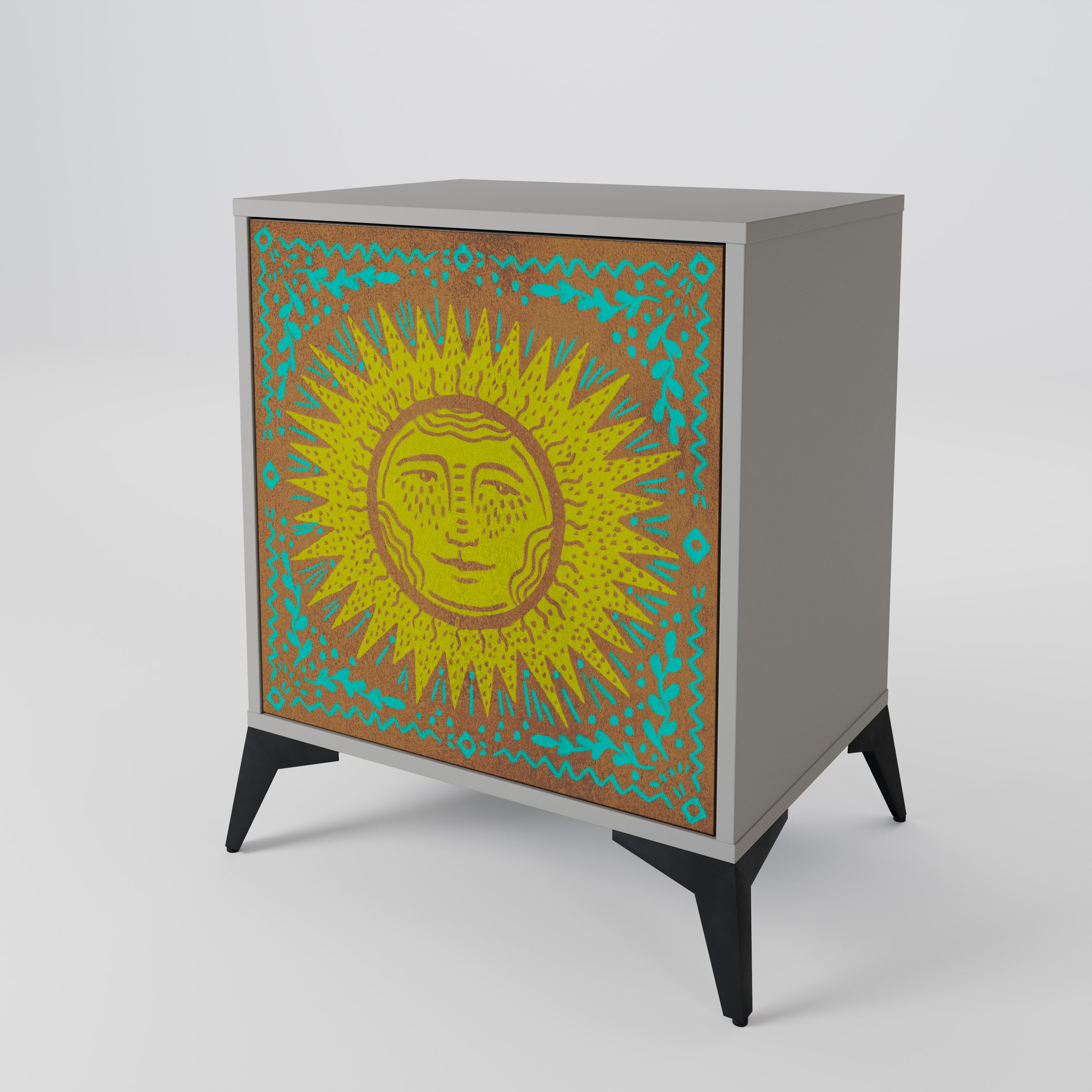 SUNSHINE EULOGY 1-Door Sideboard in Grey Finish