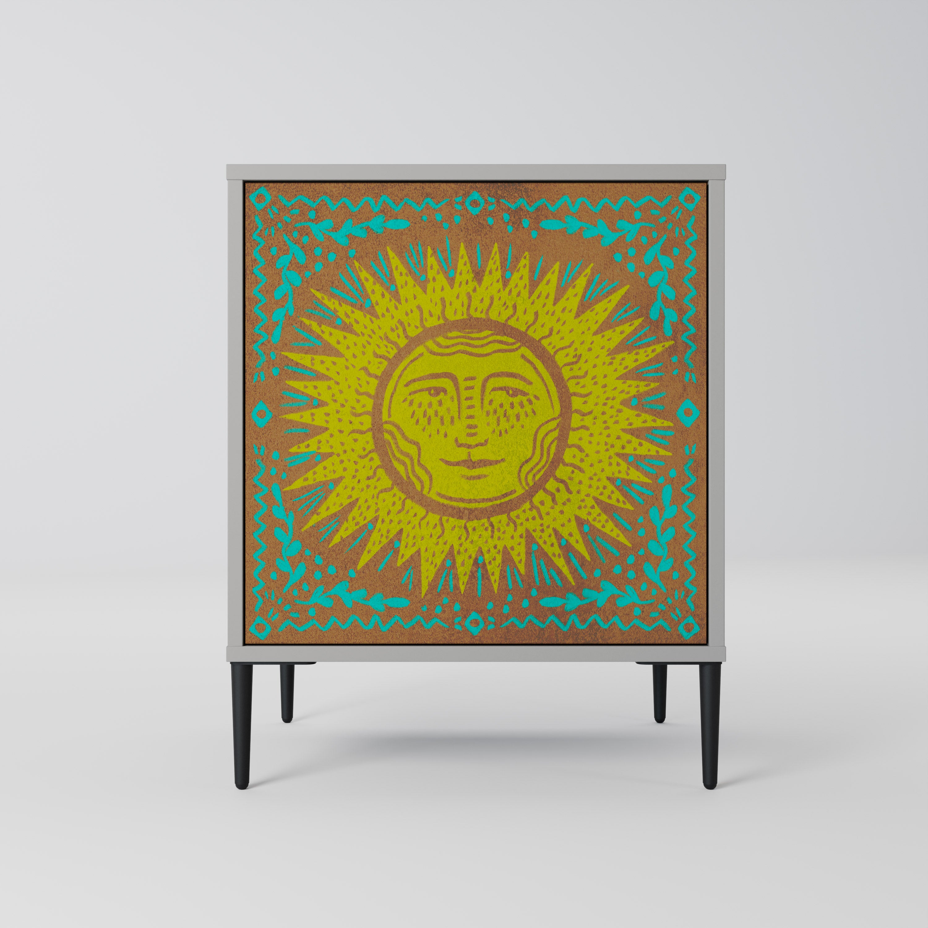 SUNSHINE EULOGY 1-Door Sideboard in Grey Finish