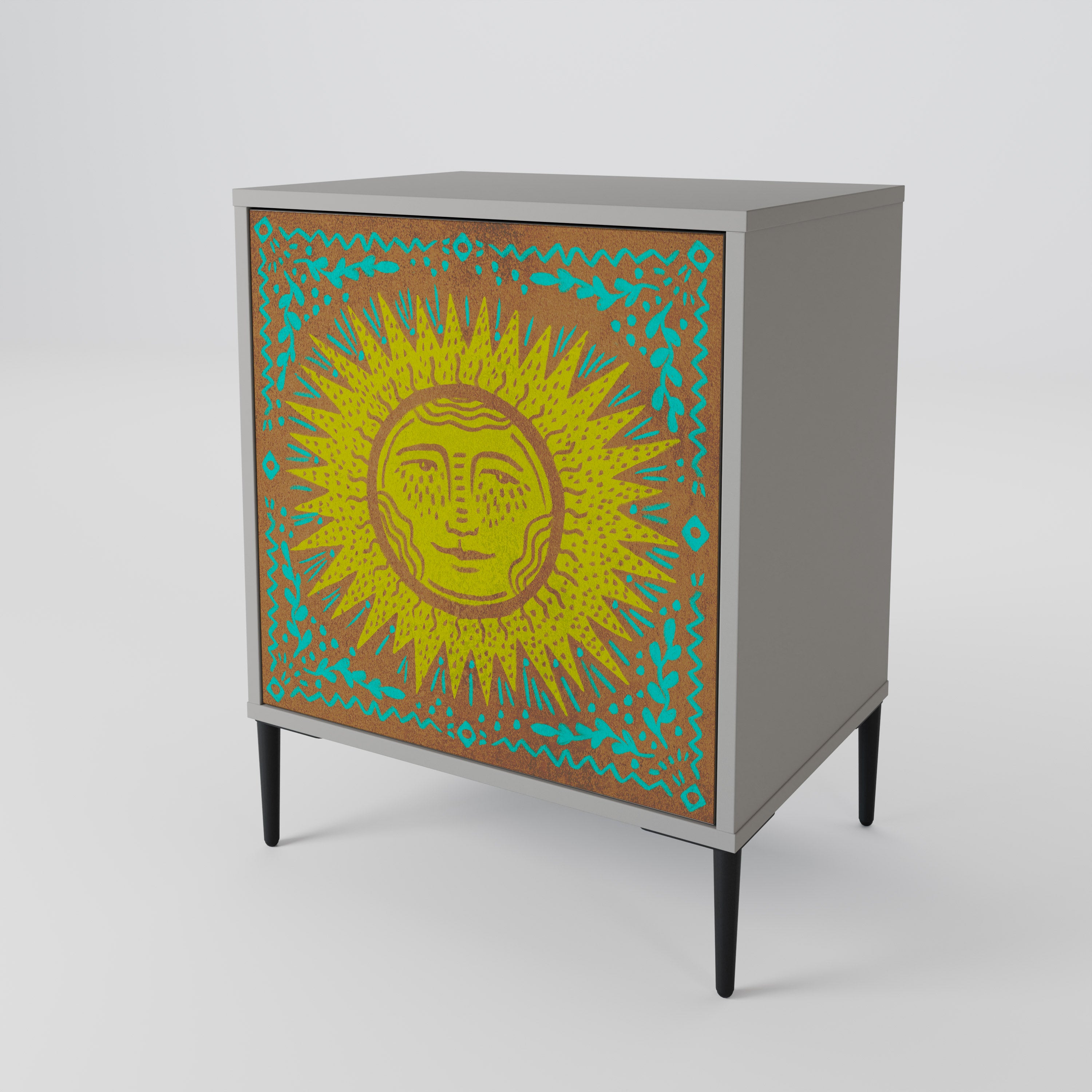 SUNSHINE EULOGY 1-Door Sideboard in Grey Finish