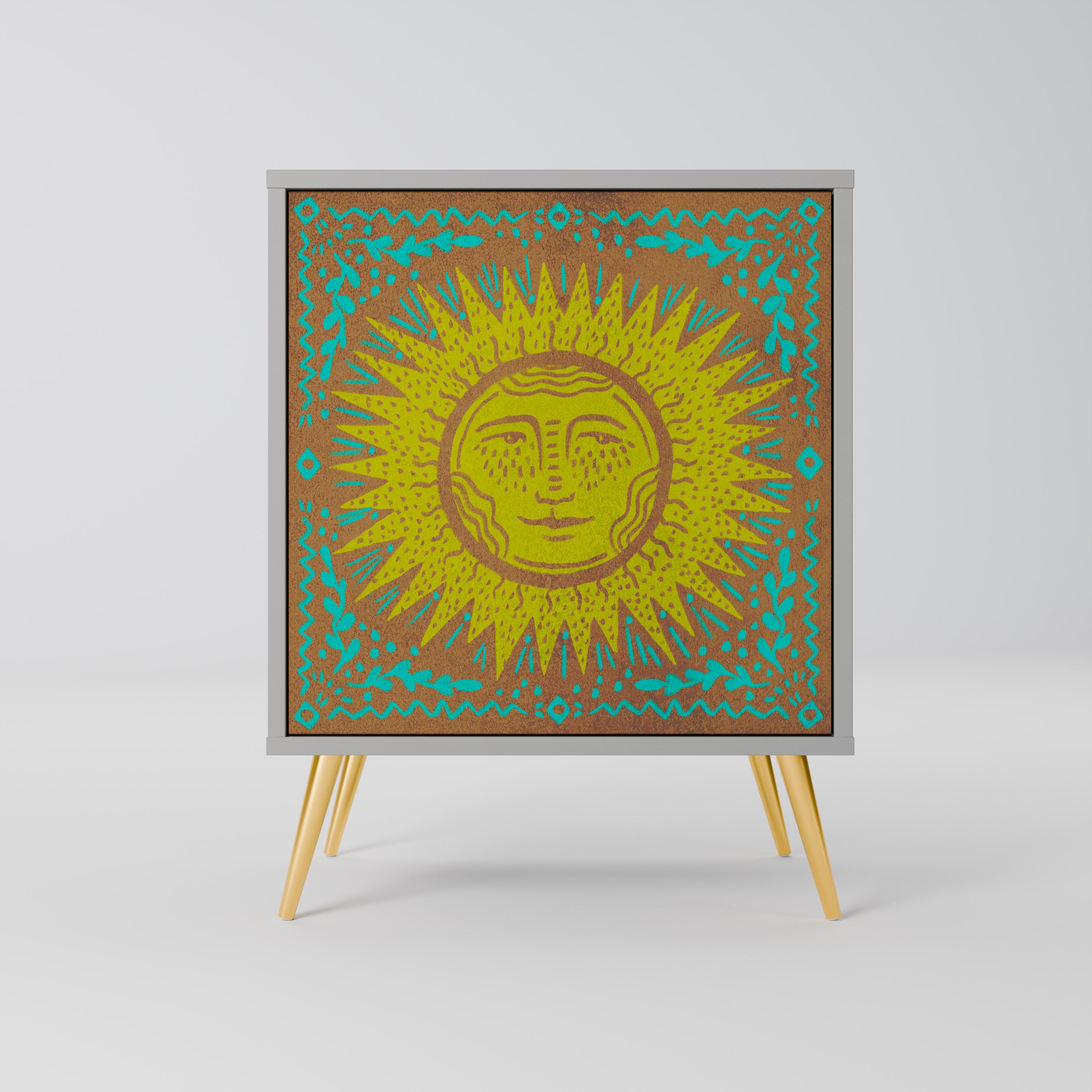 SUNSHINE EULOGY 1-Door Sideboard in Grey Finish