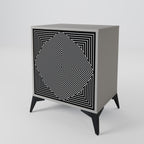 POLYGON ILLUSION 1-Door Sideboard in Grey Finish