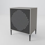 POLYGON ILLUSION 1-Door Sideboard in Grey Finish