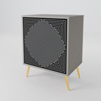 POLYGON ILLUSION 1-Door Sideboard in Grey Finish