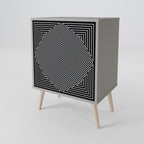 POLYGON ILLUSION 1-Door Sideboard in Grey Finish