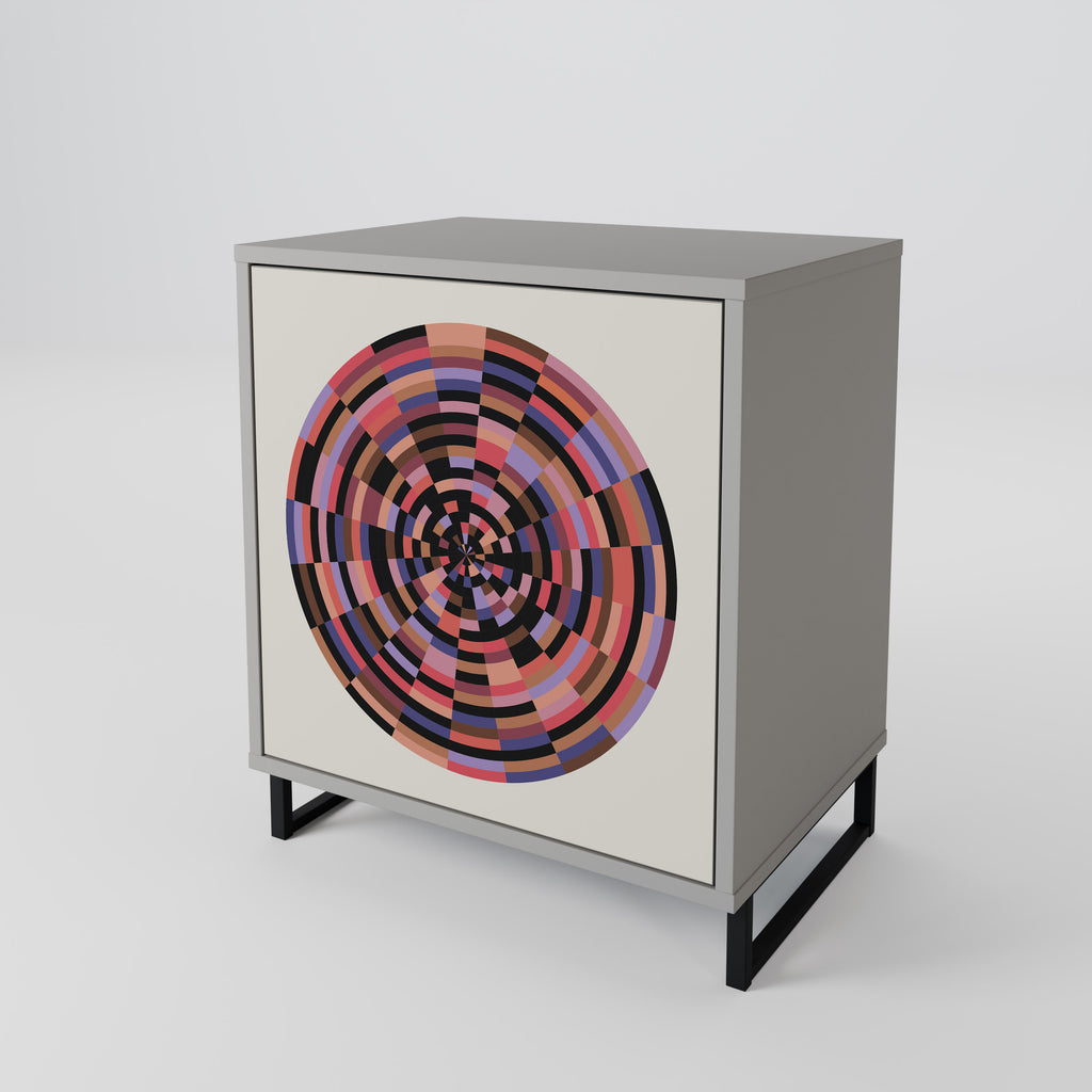 BROWN CIRCLES Sideboard mit 1 Tür in Grau