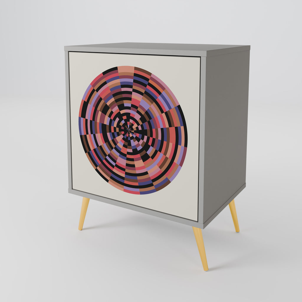 BROWN CIRCLES Sideboard mit 1 Tür in Grau