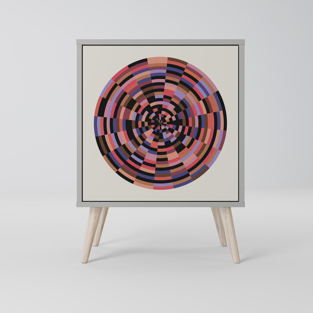 BROWN CIRCLES Sideboard mit 1 Tür in Grau