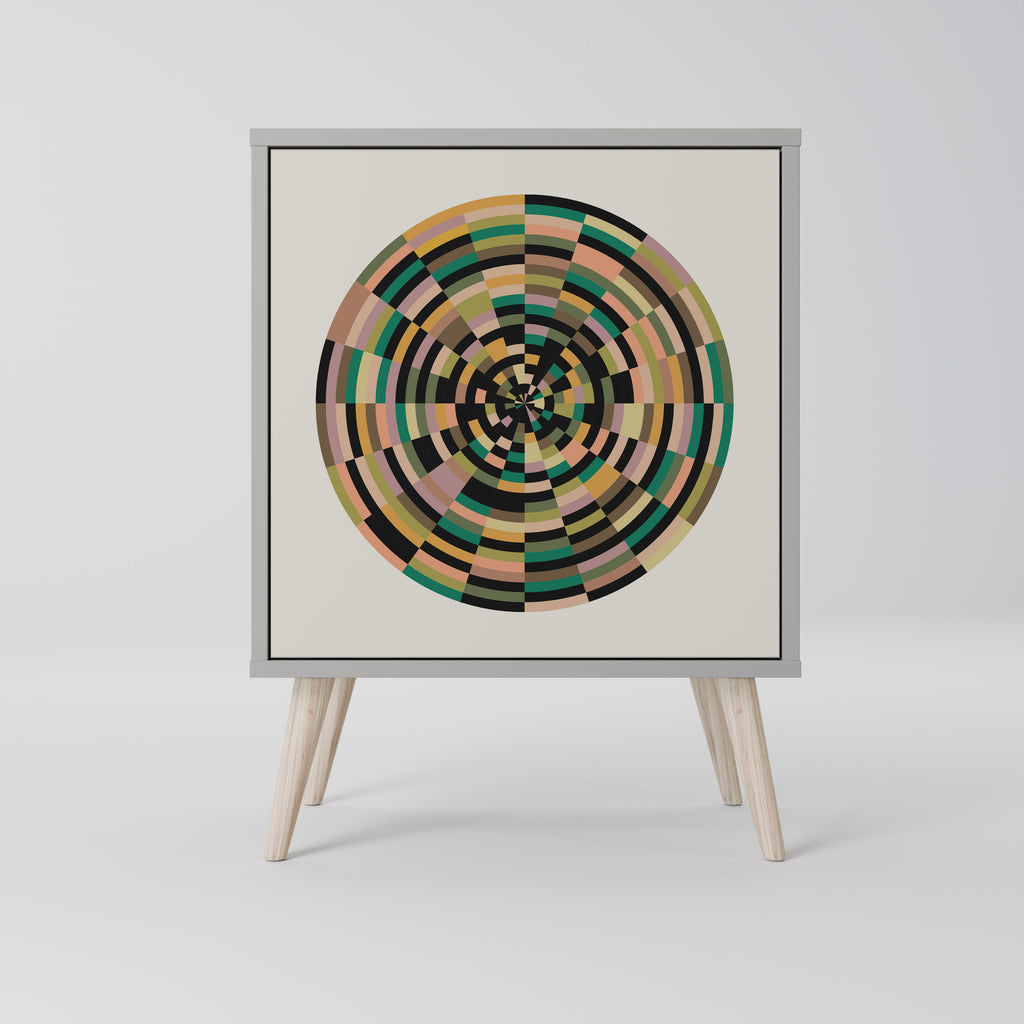 GREEN CIRCLES Sideboard mit 1 Tür in Grau