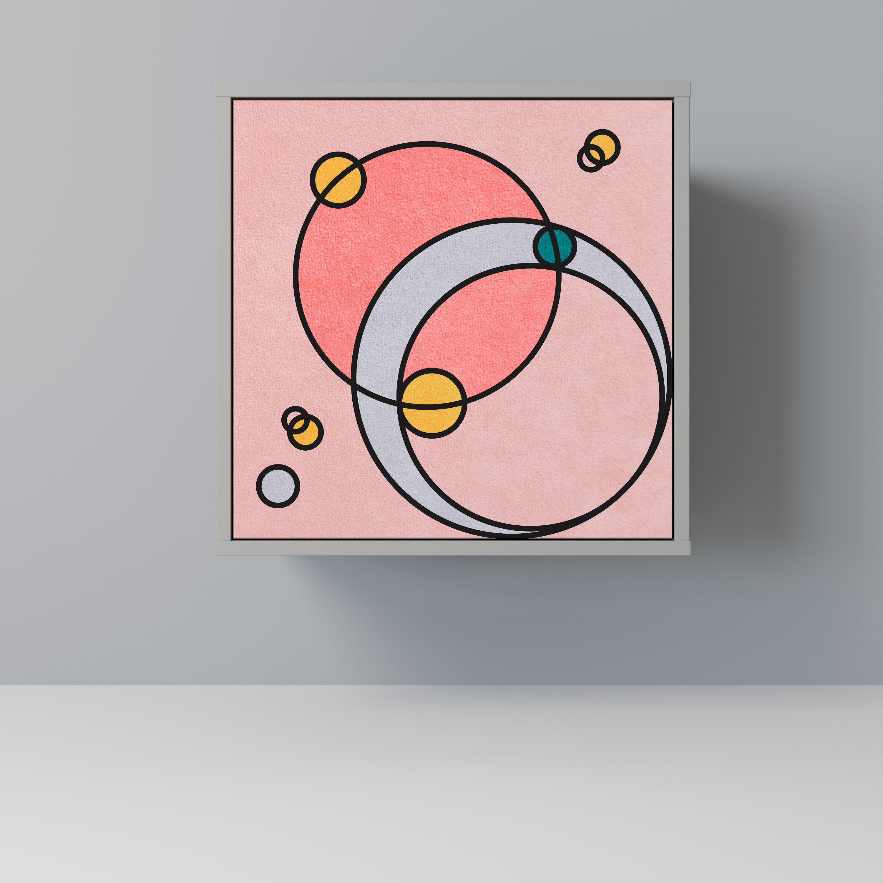 GOSSAMER ECHOES 1-Door Sideboard in Grey Finish