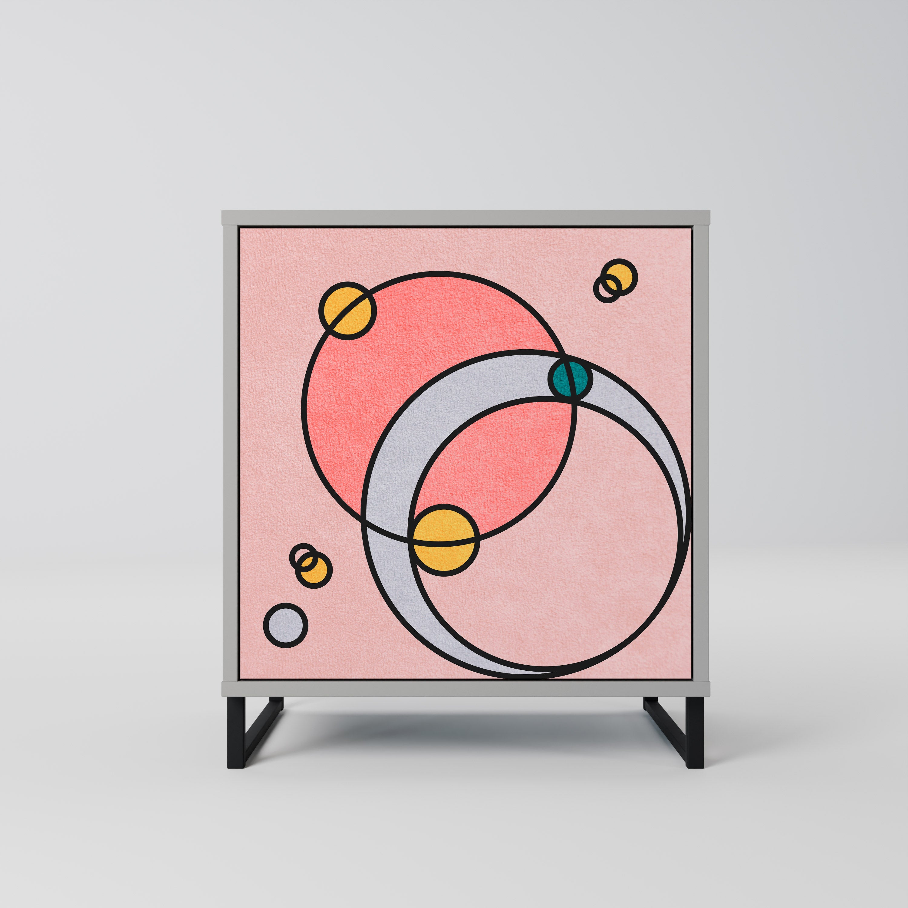 GOSSAMER ECHOES 1-Door Sideboard in Grey Finish