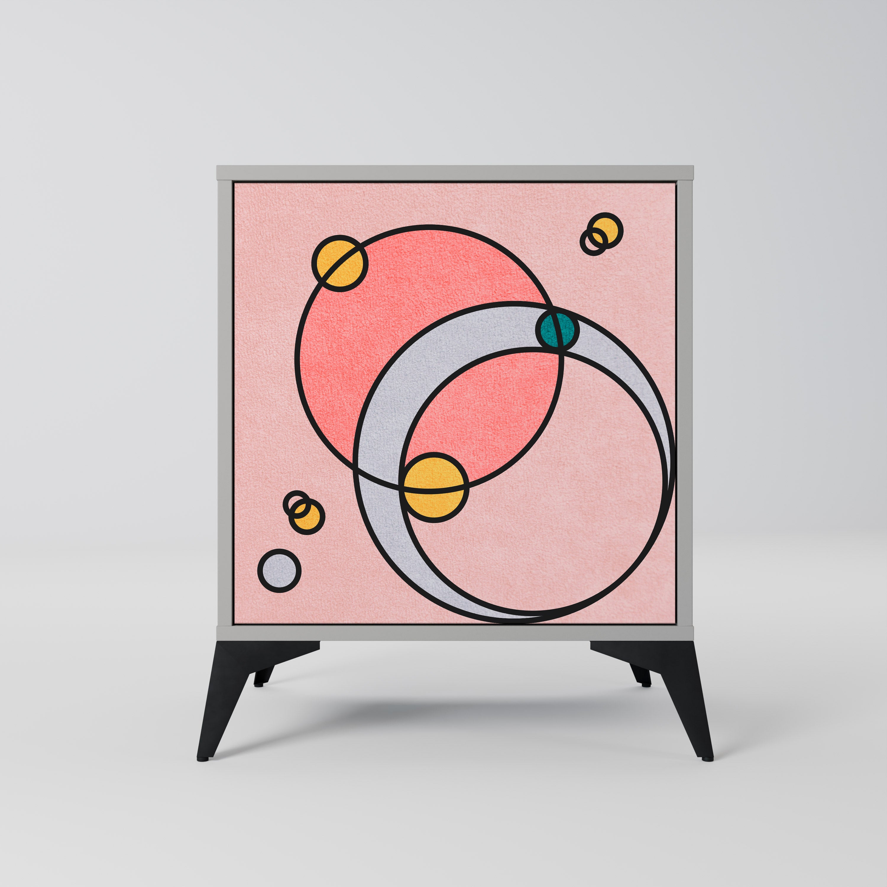 GOSSAMER ECHOES 1-Door Sideboard in Grey Finish