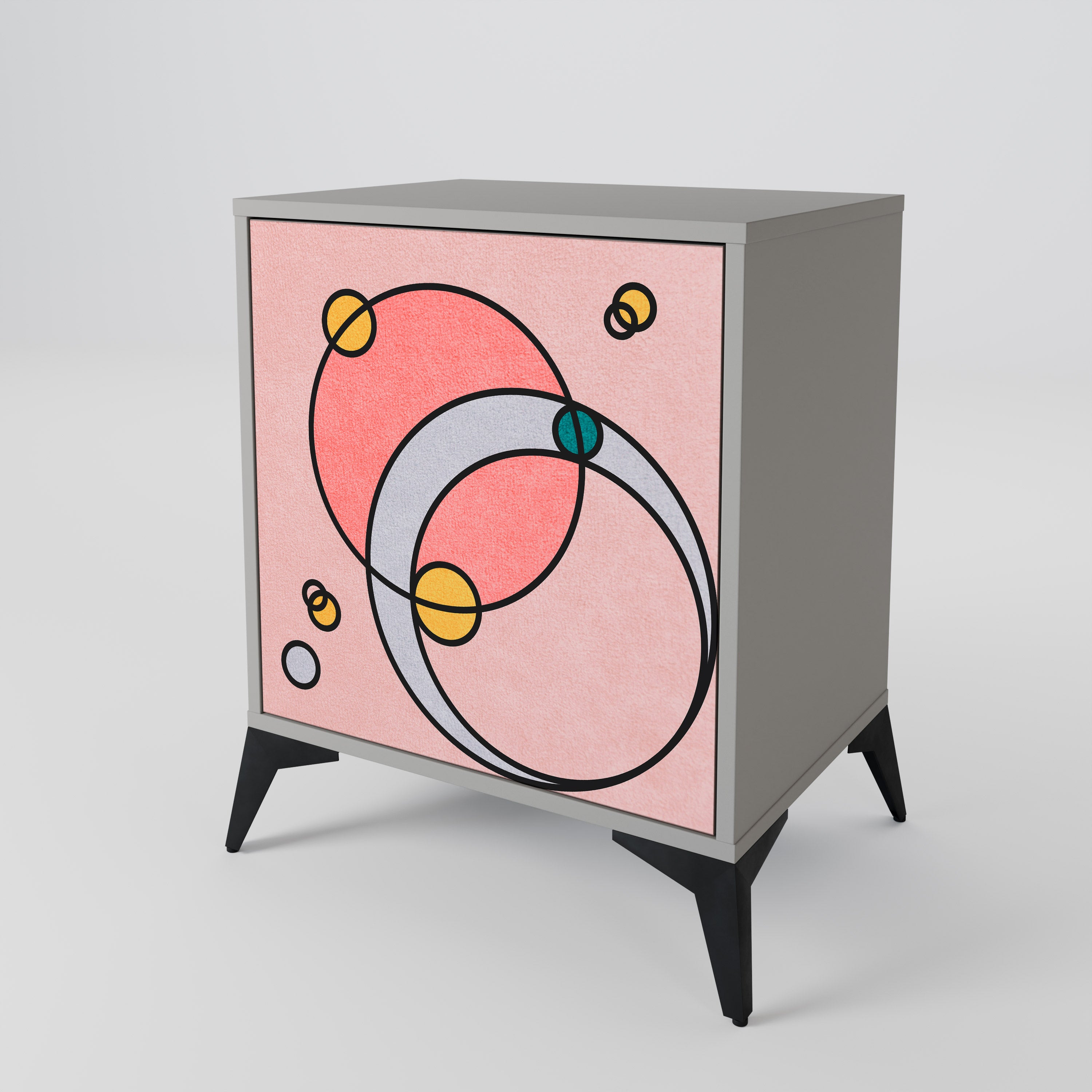 GOSSAMER ECHOES 1-Door Sideboard in Grey Finish