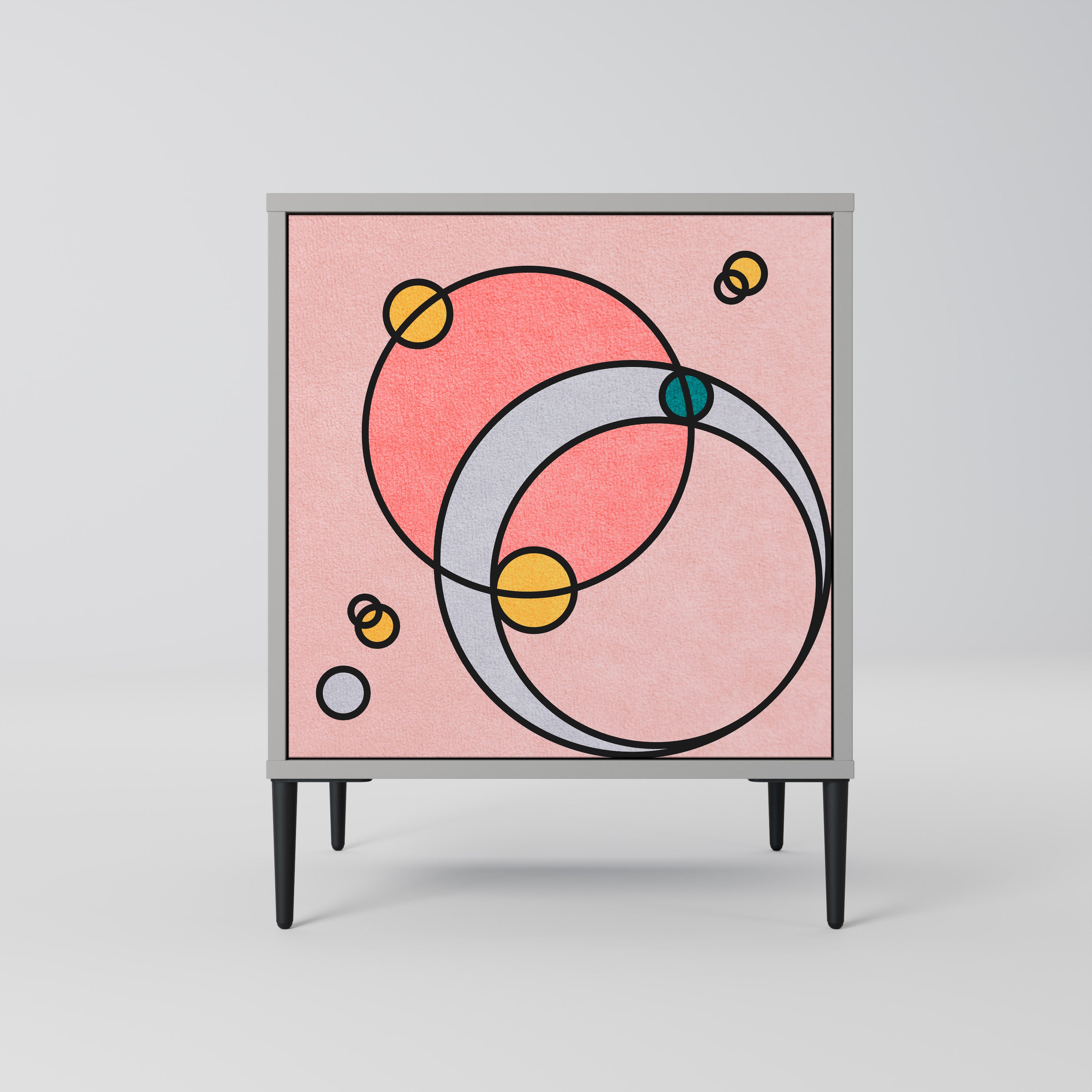 GOSSAMER ECHOES 1-Door Sideboard in Grey Finish