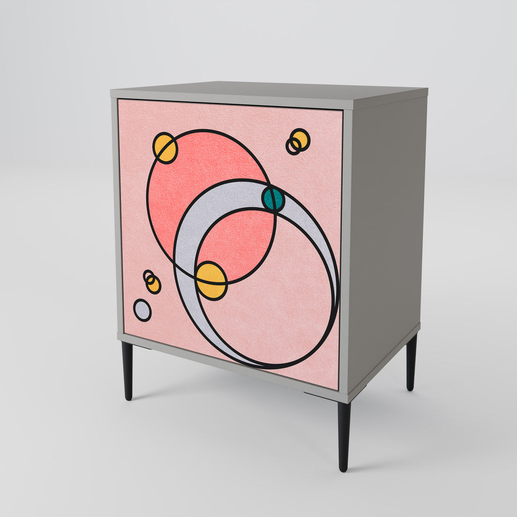 GOSSAMER ECHOES 1-Door Sideboard in Grey Finish