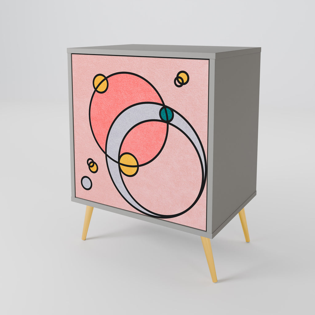 GOSSAMER ECHOES 1-Door Sideboard in Grey Finish