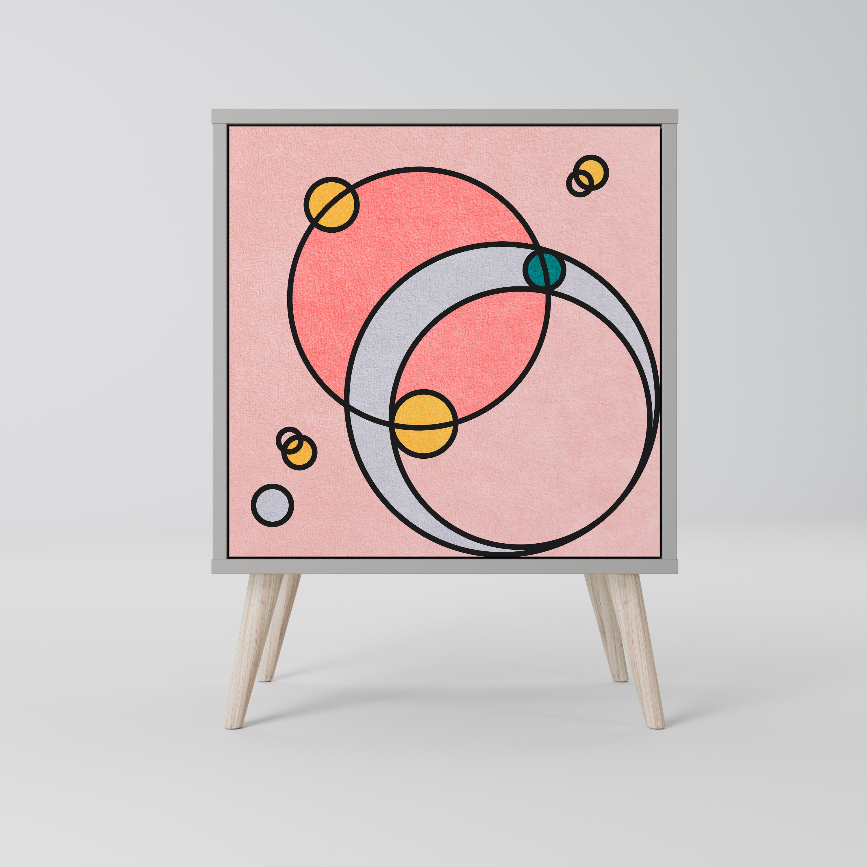 GOSSAMER ECHOES 1-Door Sideboard in Grey Finish