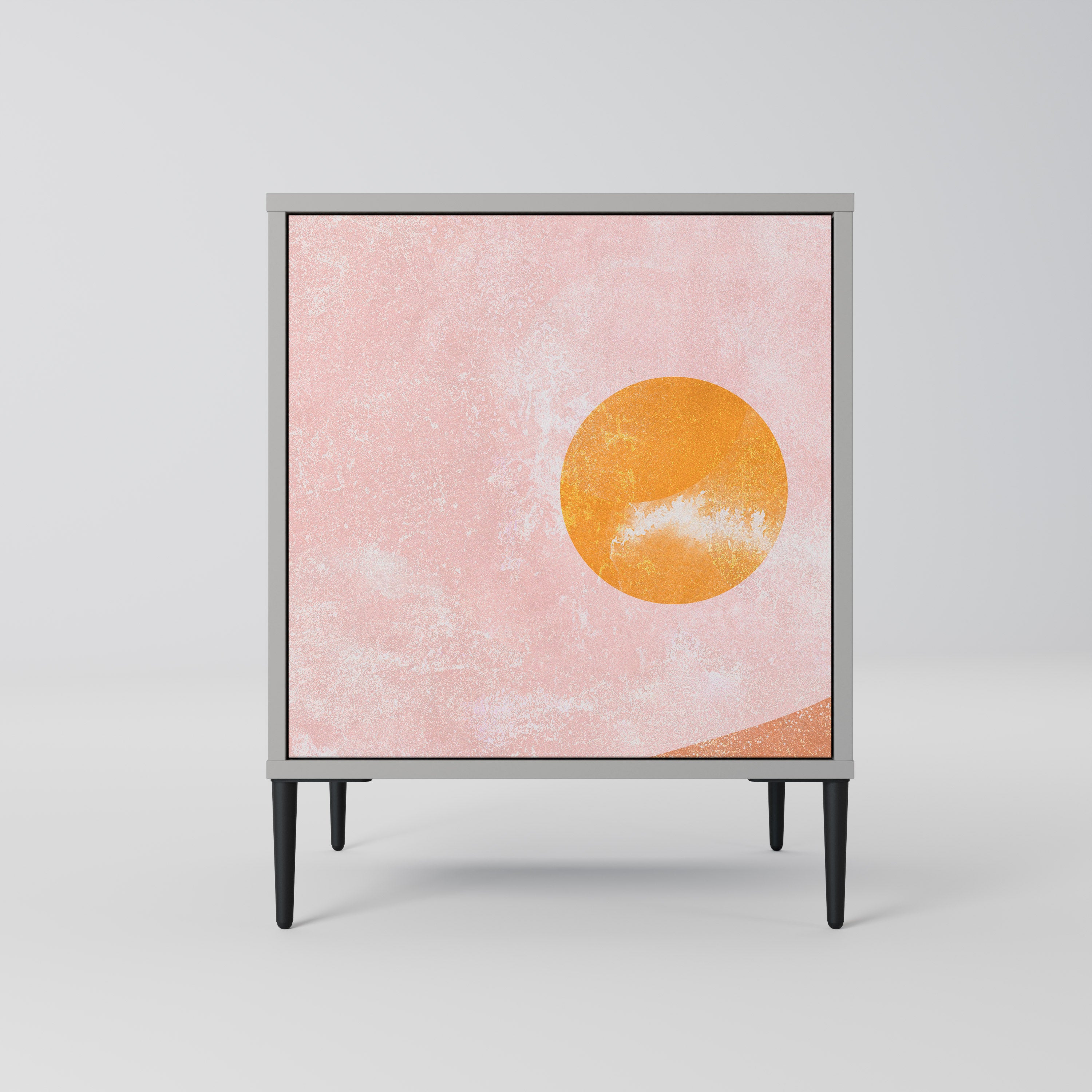 LUMINOUS SUNLIGHT 1-Door Sideboard in Grey Finish