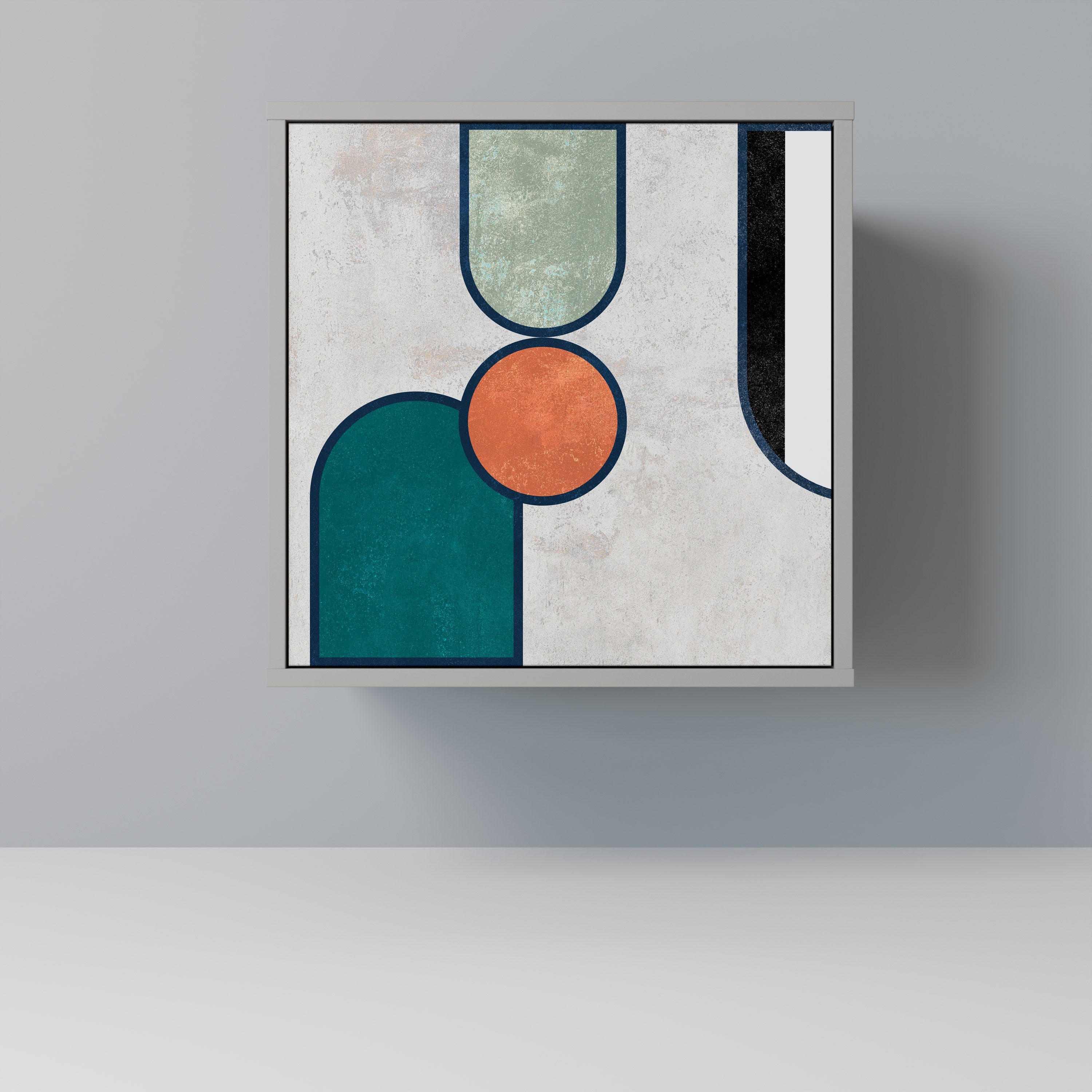 COOL STORY 1-Door Sideboard in Grey Finish