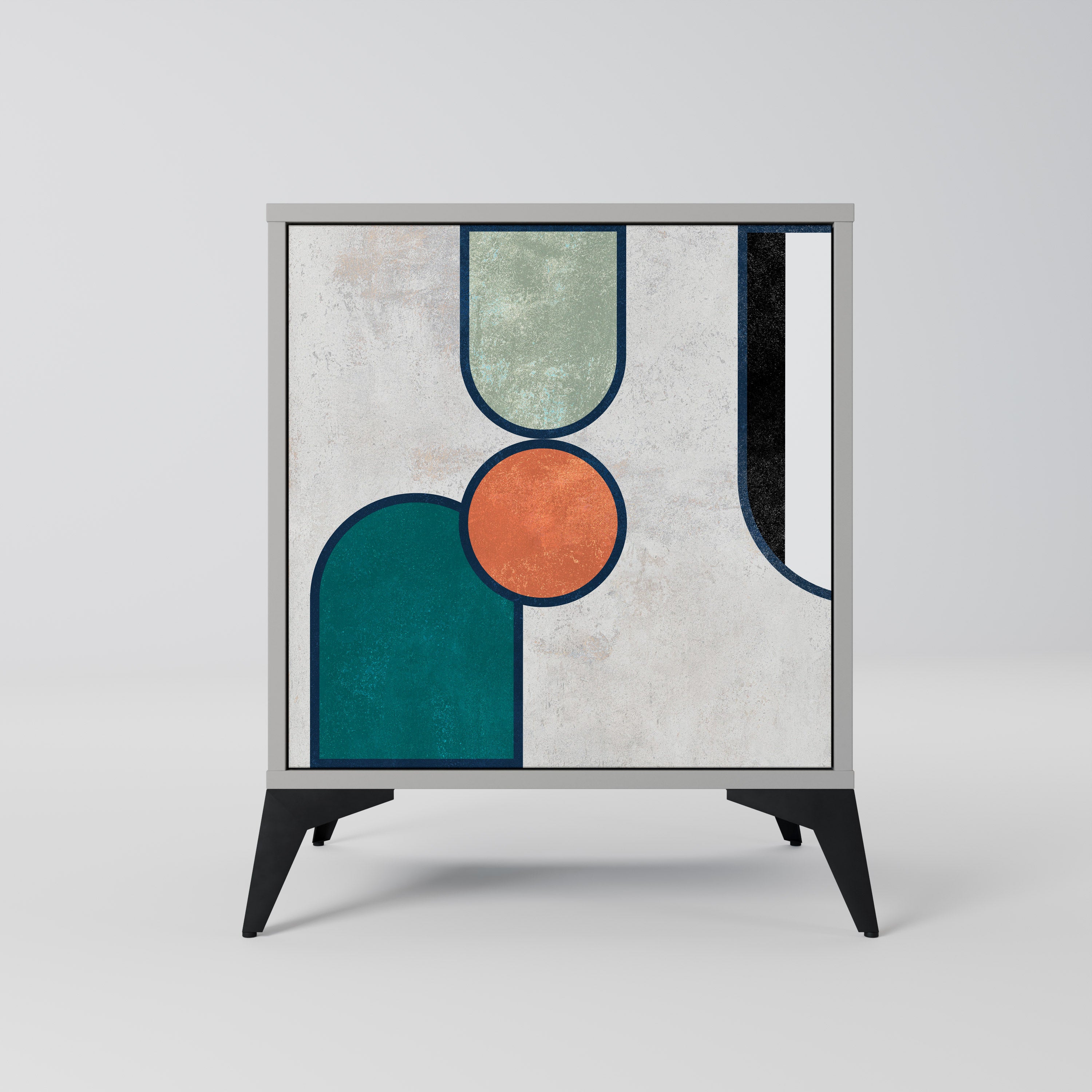 COOL STORY 1-Door Sideboard in Grey Finish