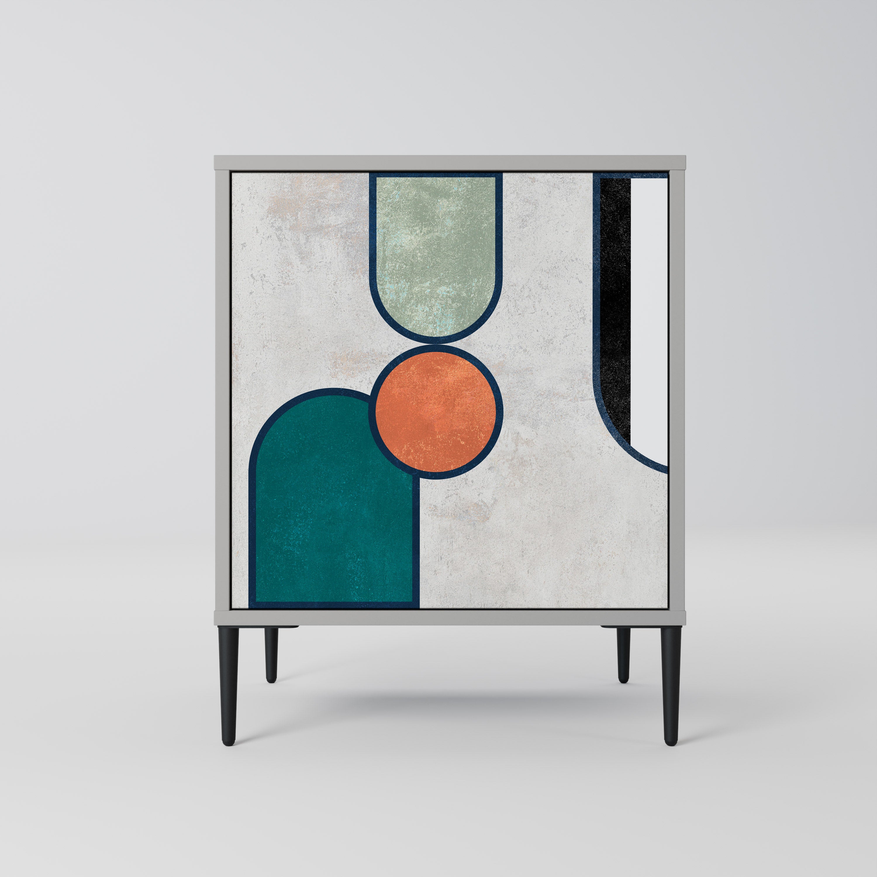 COOL STORY 1-Door Sideboard in Grey Finish