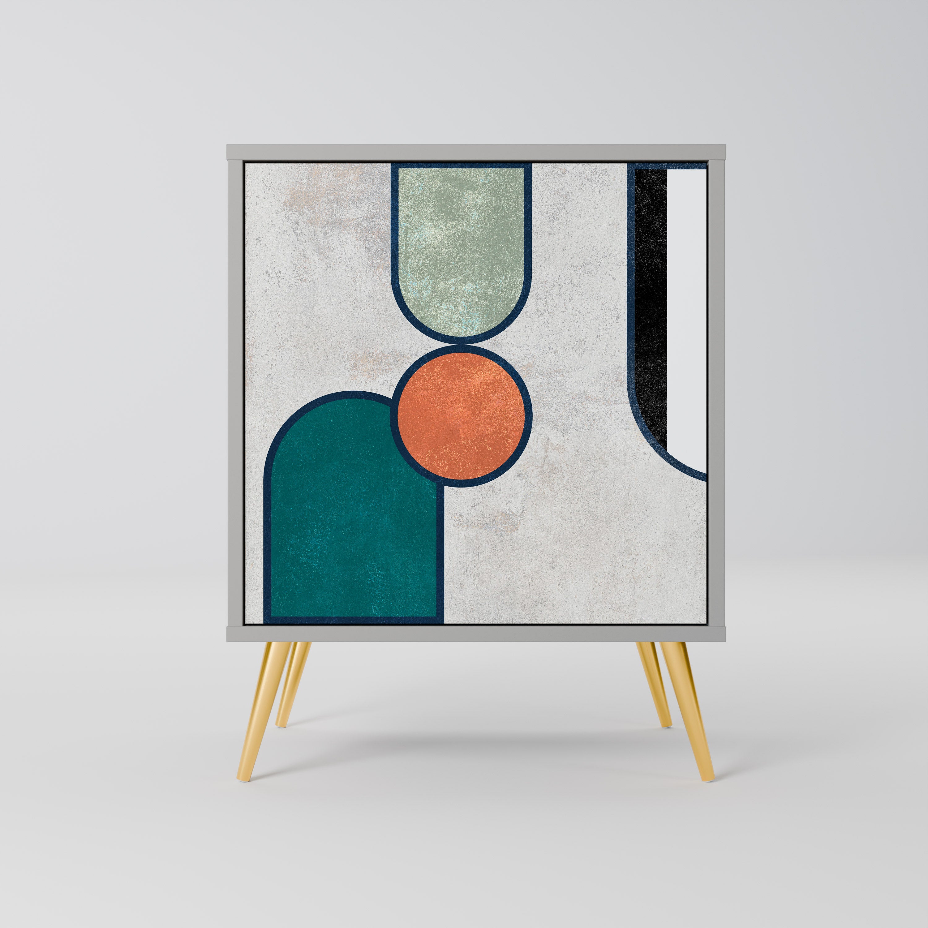 COOL STORY 1-Door Sideboard in Grey Finish