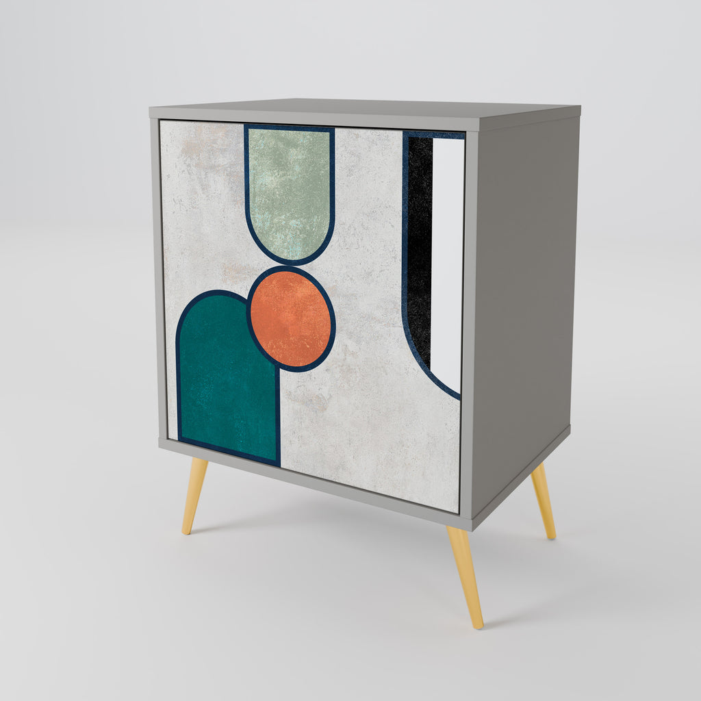 COOL STORY 1-Door Sideboard in Grey Finish