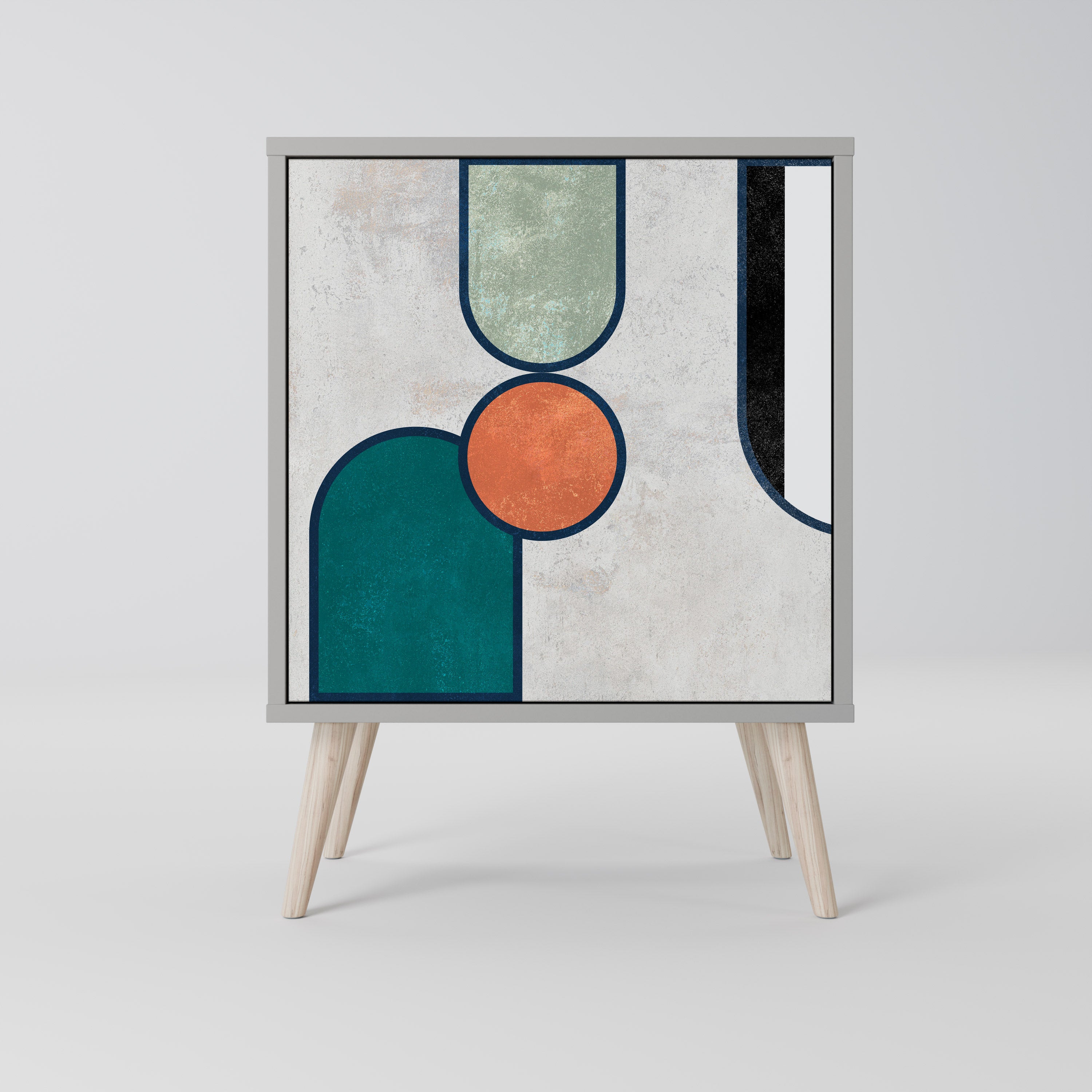 COOL STORY 1-Door Sideboard in Grey Finish