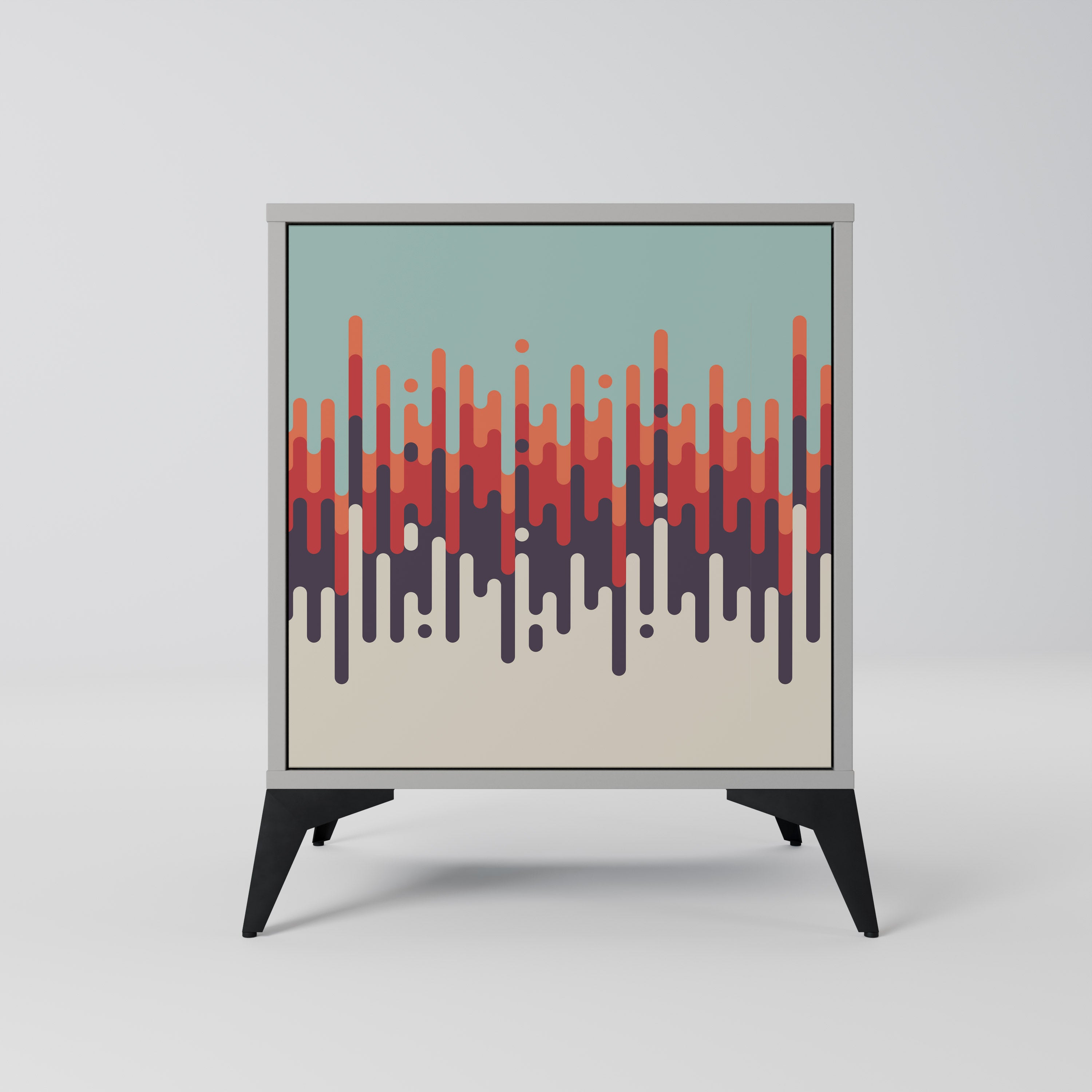 CHROMA CONTOURS 1-Door Sideboard in Grey Finish