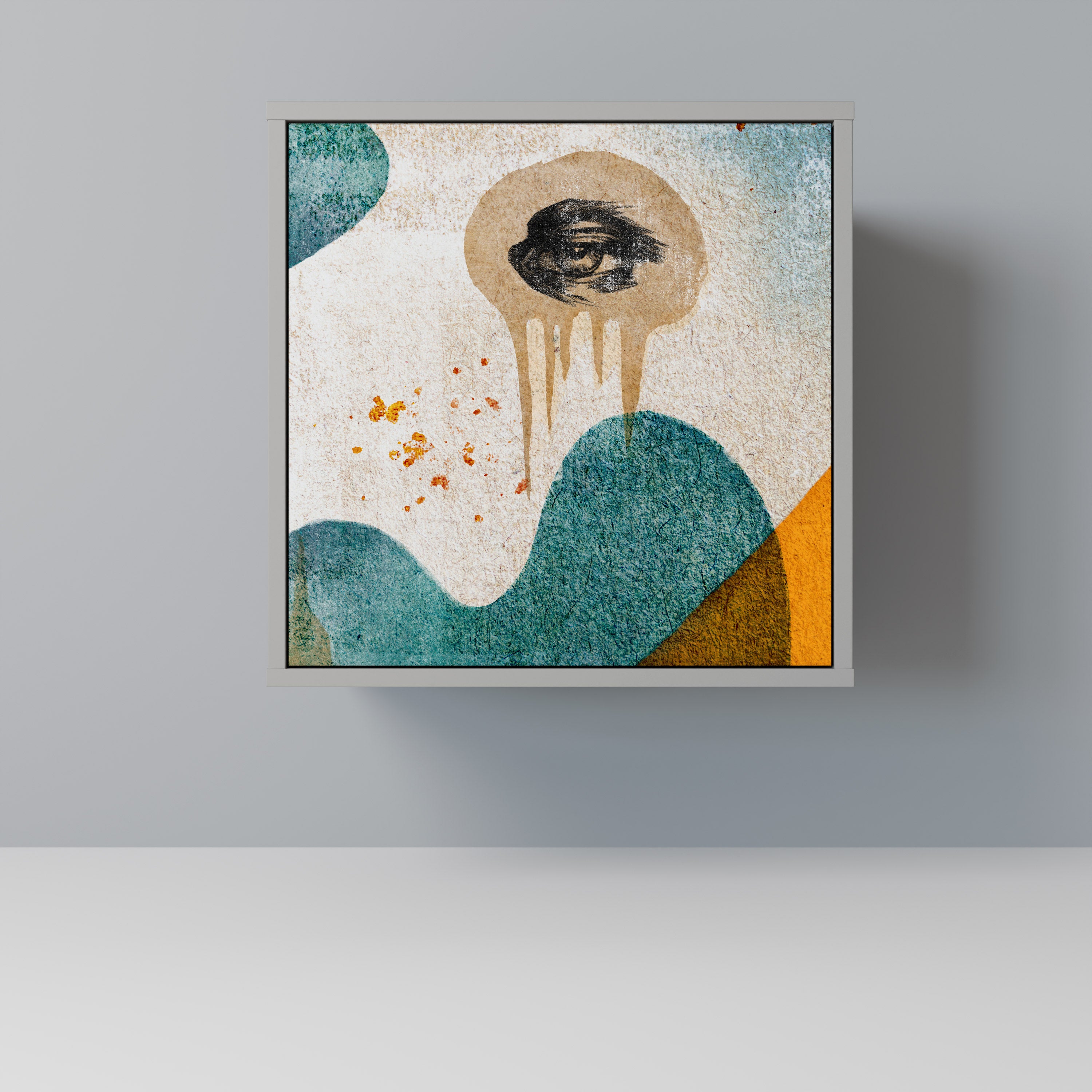 ABSTRACT FACES Sideboard mit 1 Tür in Grau