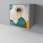 ABSTRACT FACES Sideboard mit 1 Tür in Grau