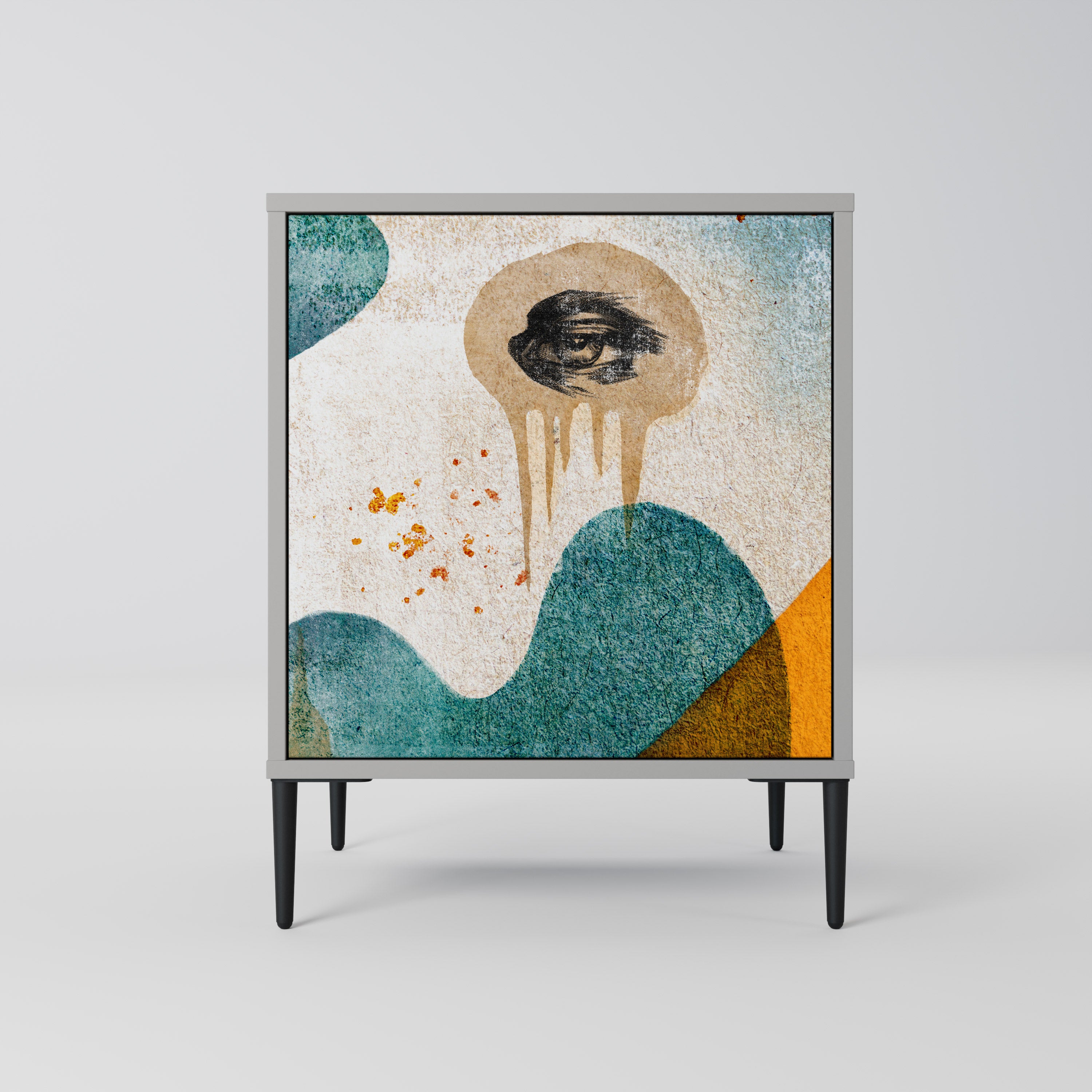 ABSTRACT FACES Sideboard mit 1 Tür in Grau