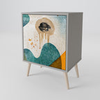 ABSTRACT FACES Sideboard mit 1 Tür in Grau