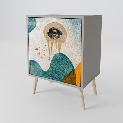 ABSTRACT FACES Sideboard mit 1 Tür in Grau