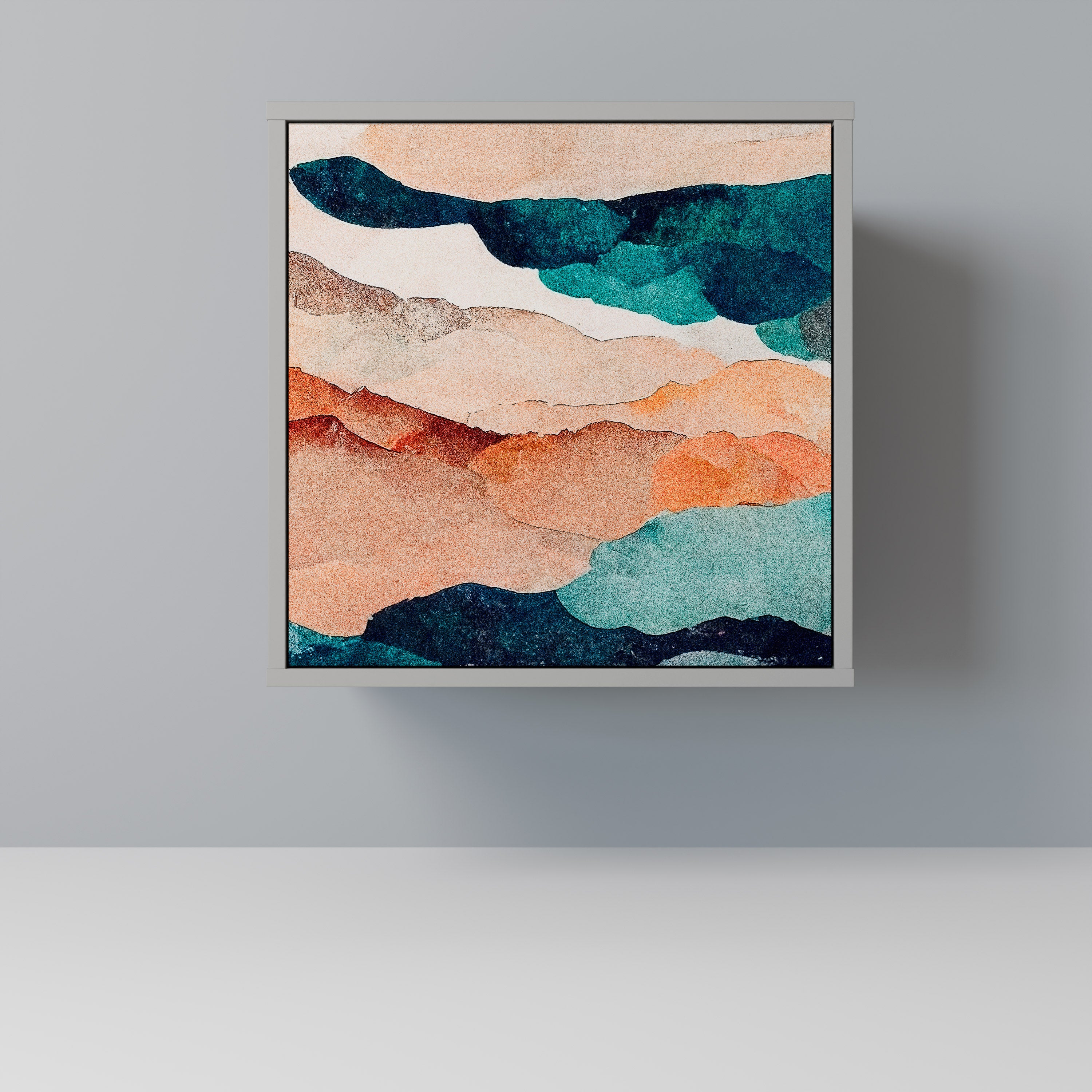 ABSTRACT LANDSCAPE Sideboard mit 1 Tür in Grau