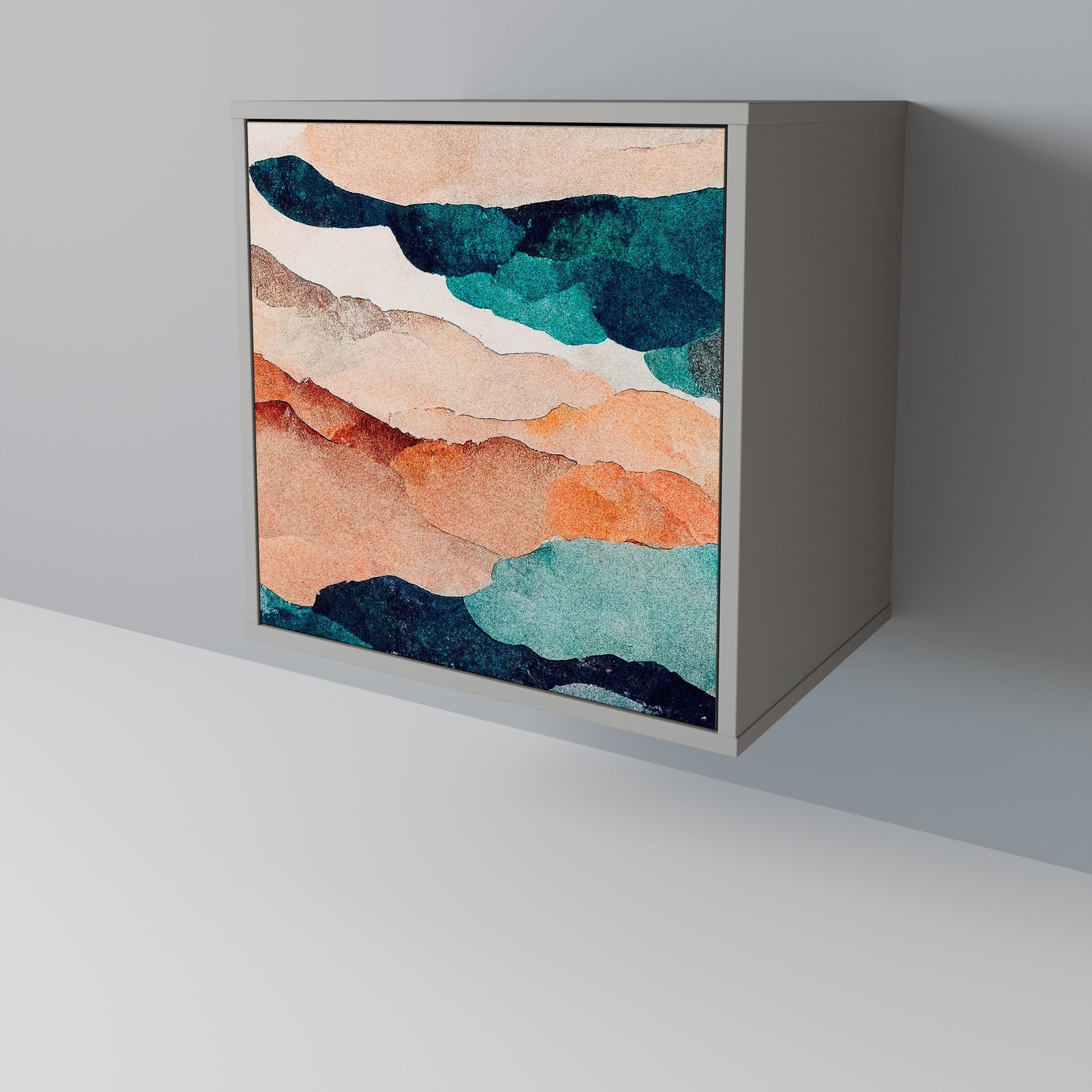 ABSTRACT LANDSCAPE Sideboard mit 1 Tür in Grau